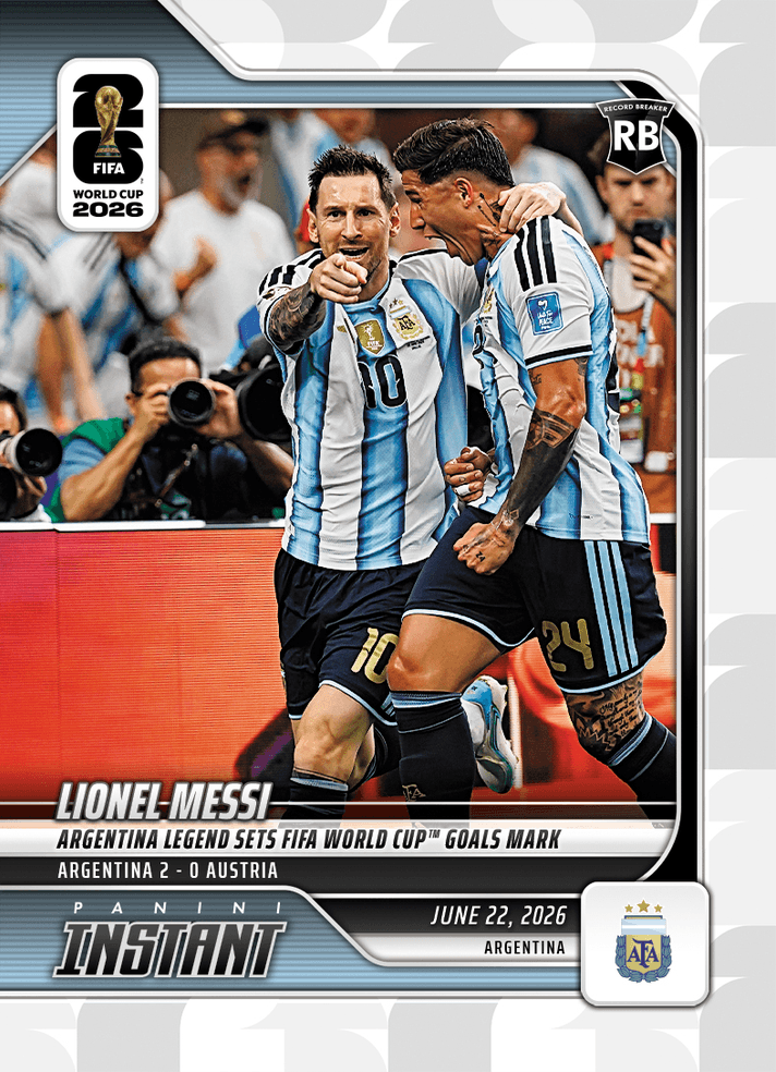 2026 Panini Instant FIFA World Cup Lionel Messi #88 Argentina Legend Sets FIFA World Cup Goals Mark Argentina Soccer Card