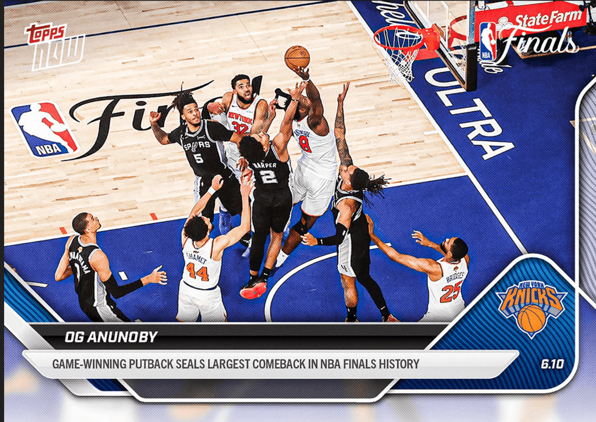 2025 Topps Now OG Anunoby #336 Game Winning Tip In Basketball Card