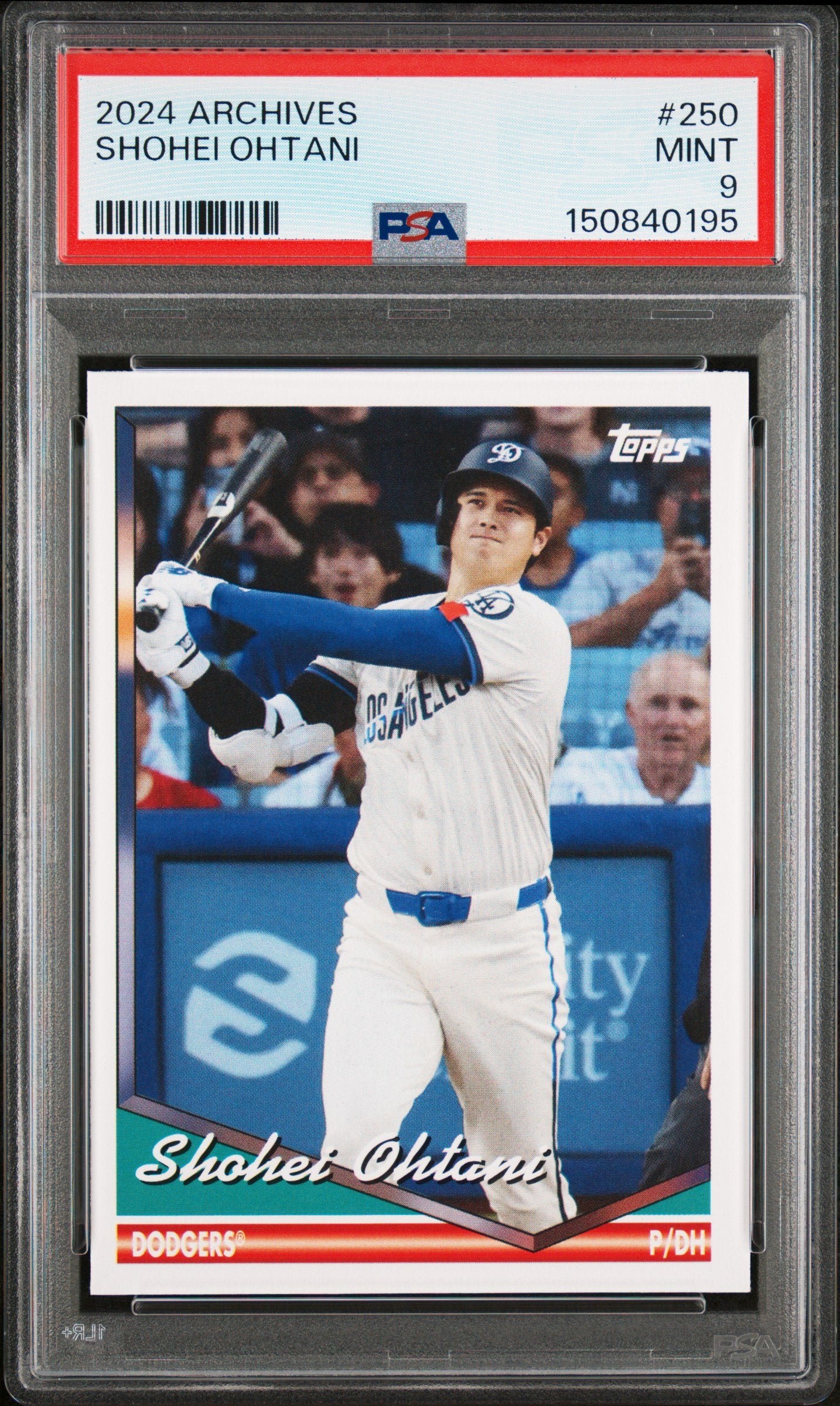 Graded 2024 Topps Archives Shohei Ohtani #250 Baseball Card PSA 9 Mint