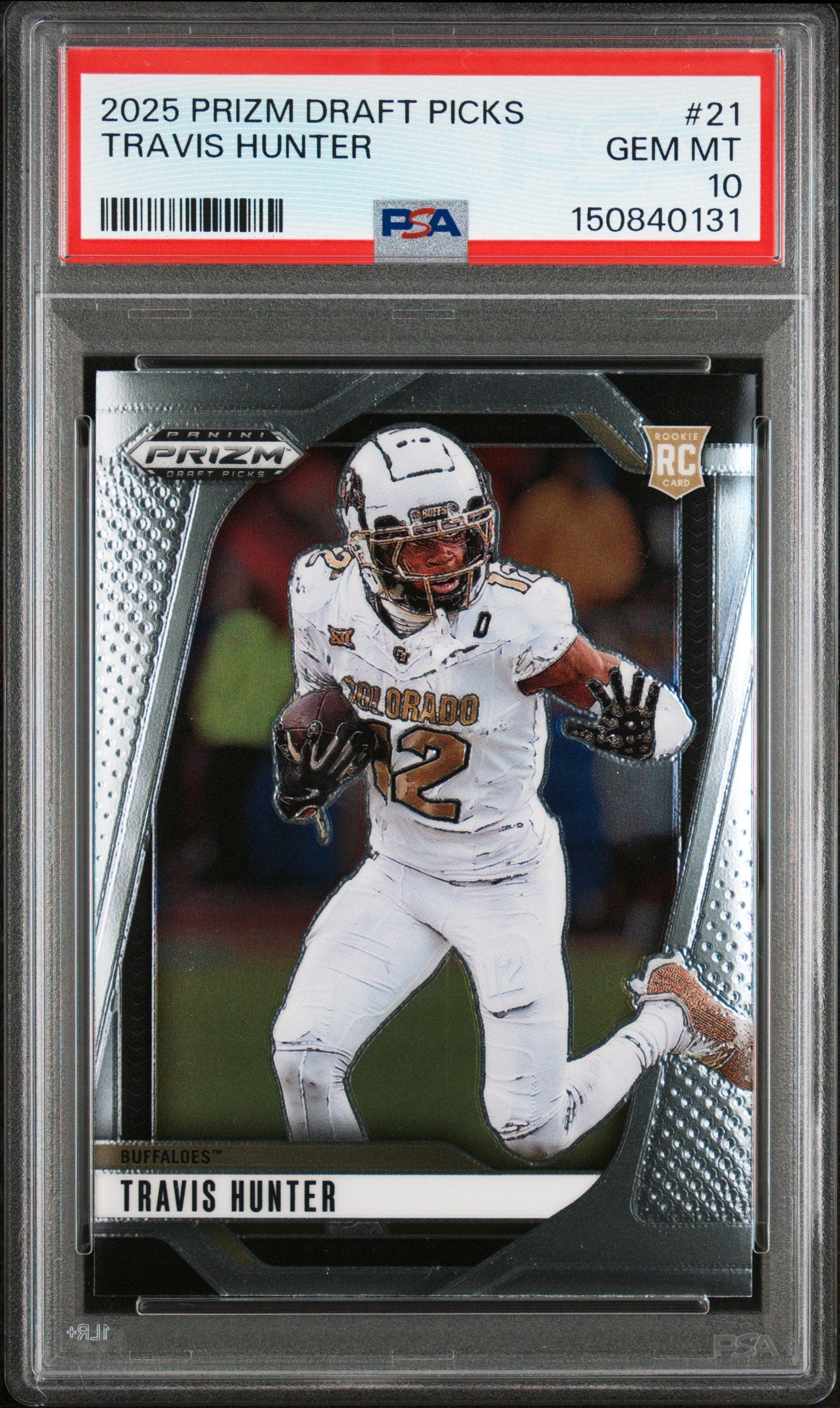 Graded 2025 Panini Prizm Draft Picks Travis Hunter #21 Rookie RC Football Card PSA 10 Gem Mint