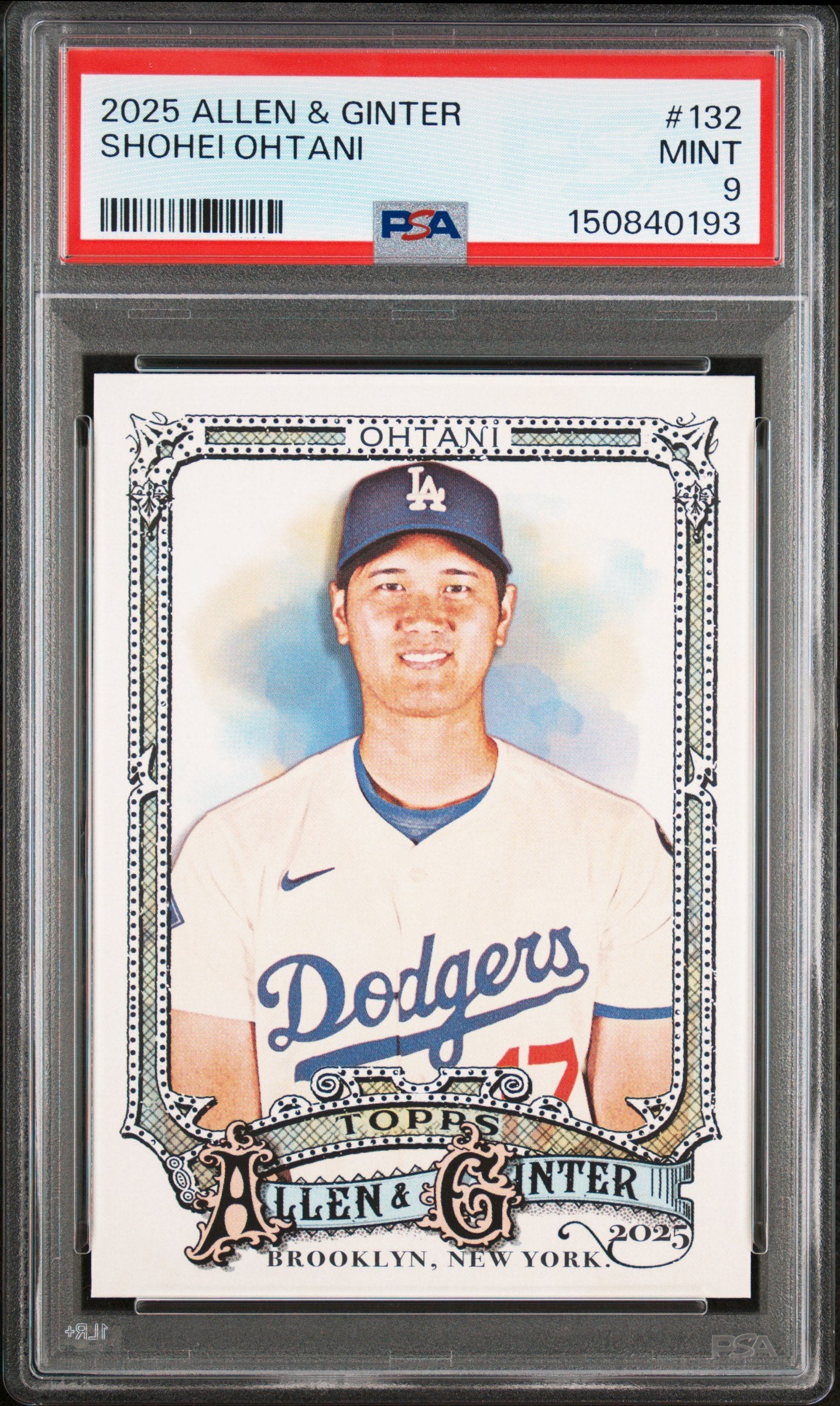 Graded 2025 Topps Allen & Ginter Shohei Ohtani #132 Baseball Card PSA 9 Mint