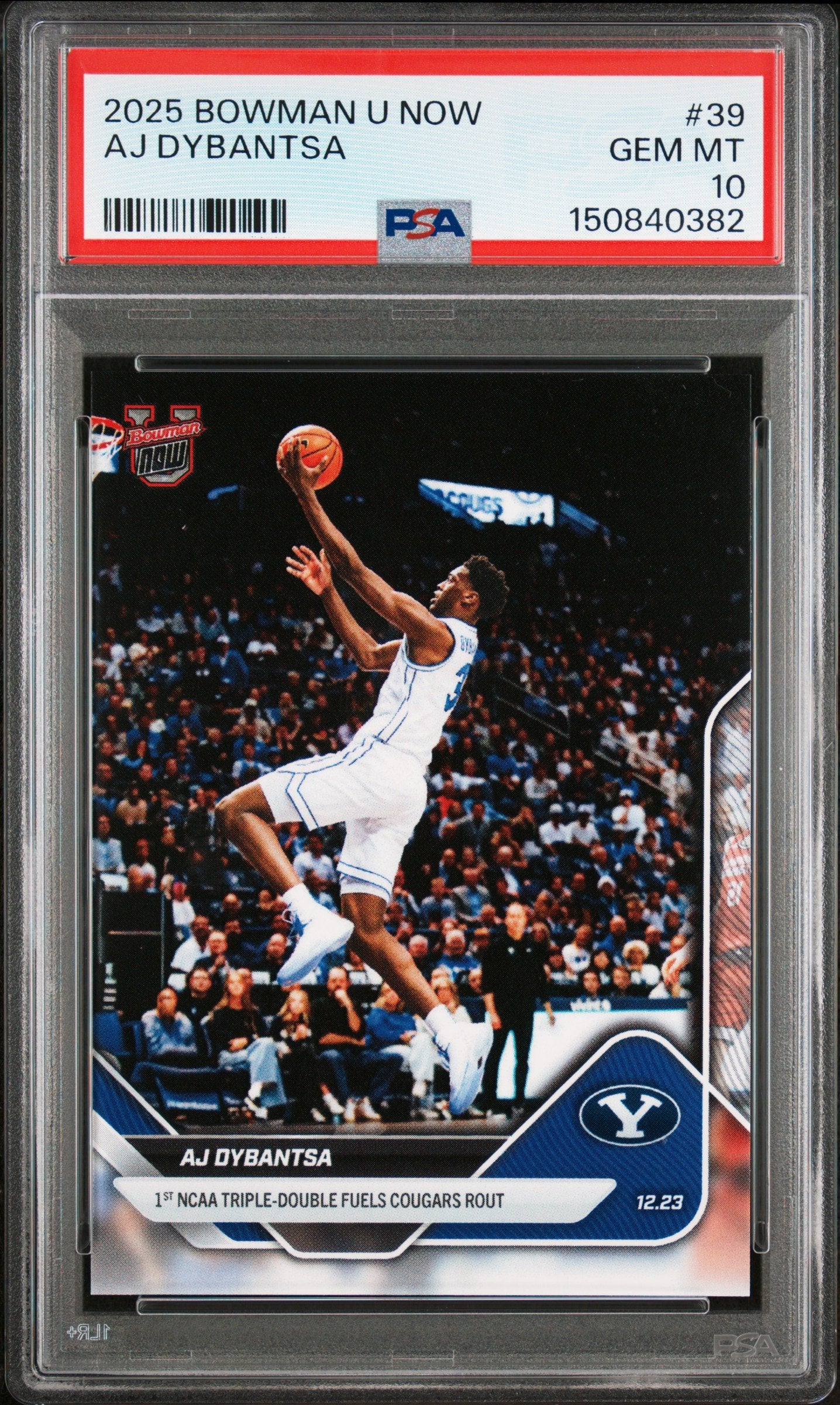 Graded 2025 Topps Bowman U Now AJ Dybantsa #39 Rookie RC Basketball Card PSA 10 Gem Mint
