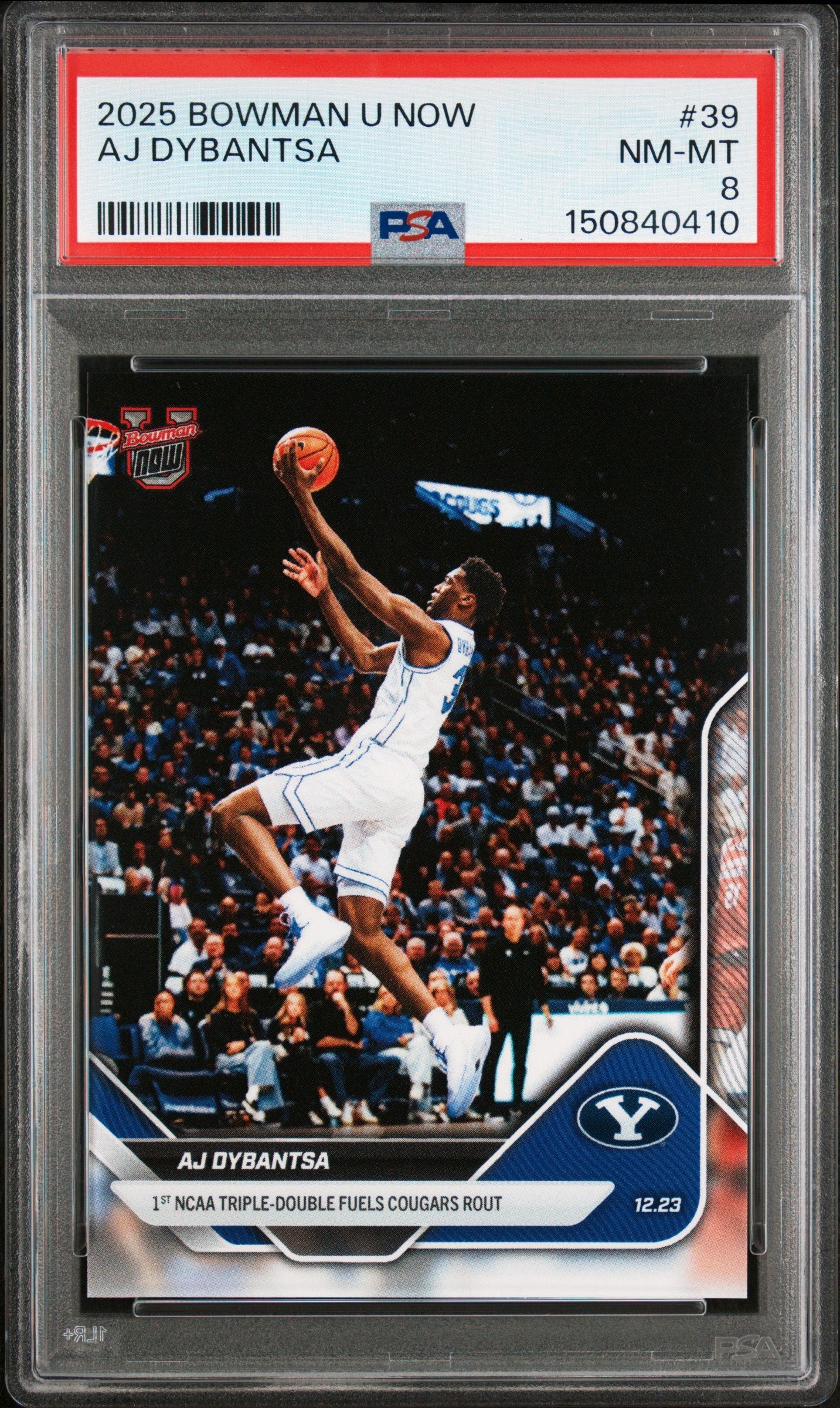 Graded 2025 Topps Bowman U Now AJ Dybantsa #39 Rookie RC Basketball Card PSA 8 Near Mint