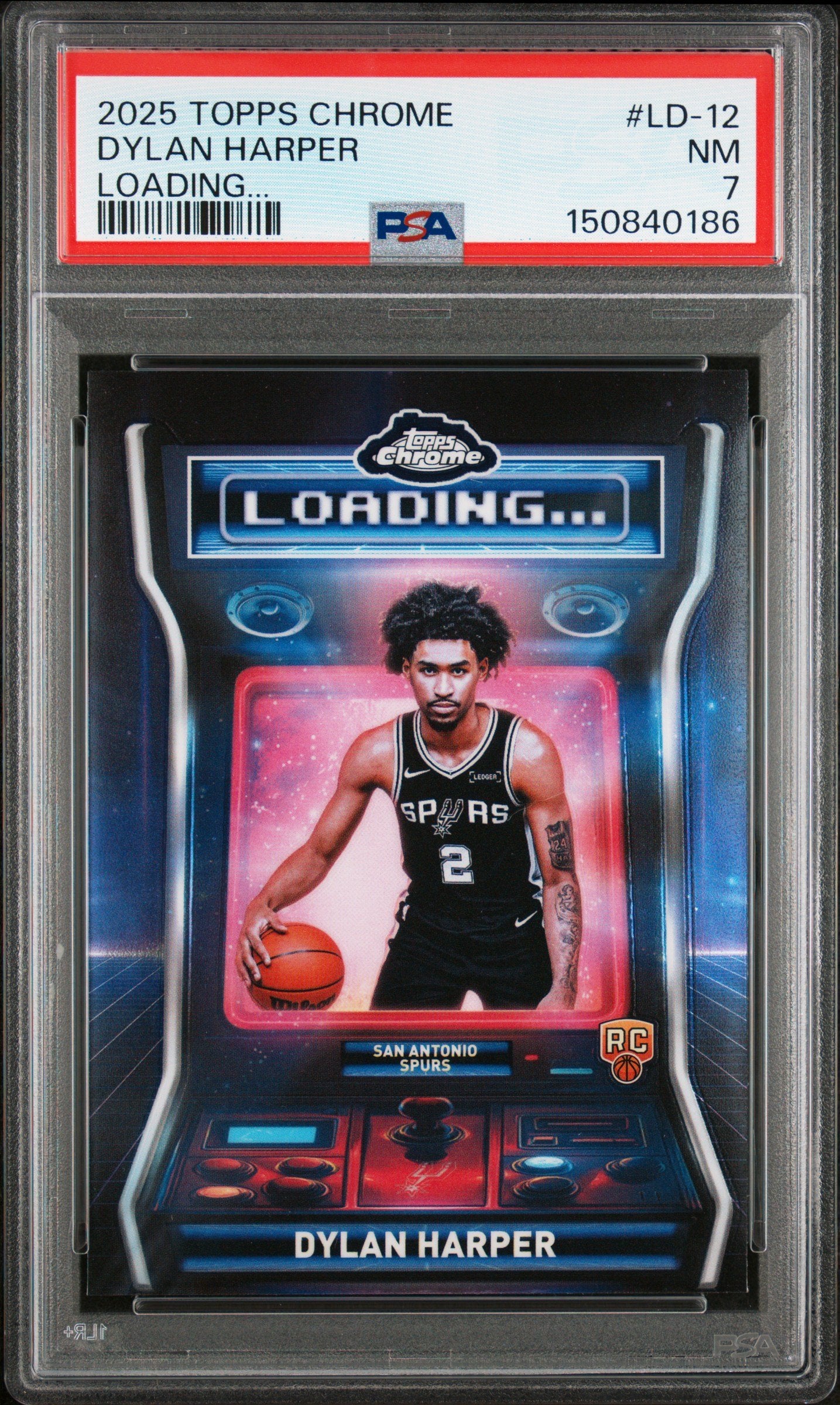Graded 2025 Topps Chrome Dylan Harper #LD12 Loading  Rookie RC Basketball Card PSA 7 Near Mint