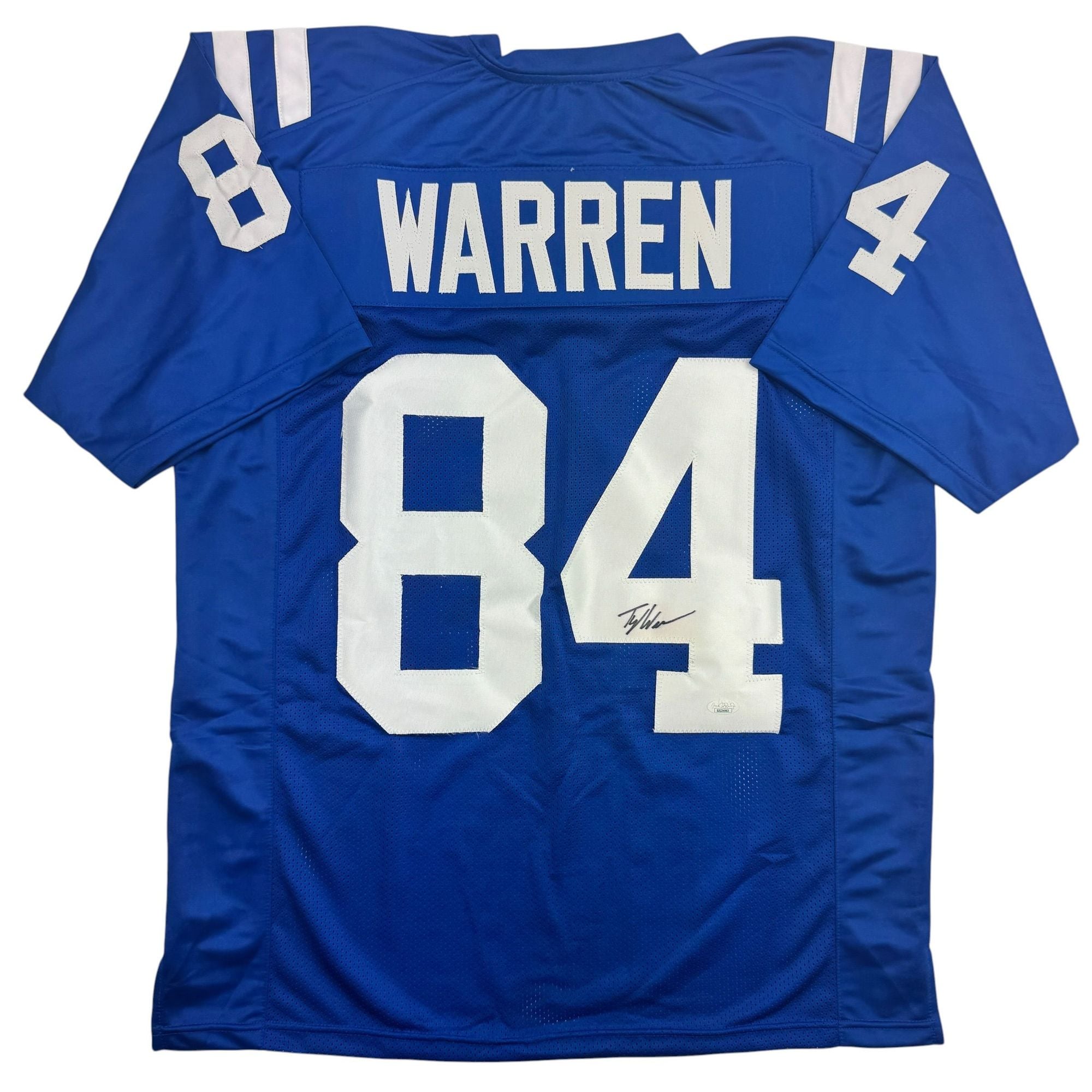 Autographed/Signed Tyler Warren Indianapolis Blue Football Jersey JSA COA