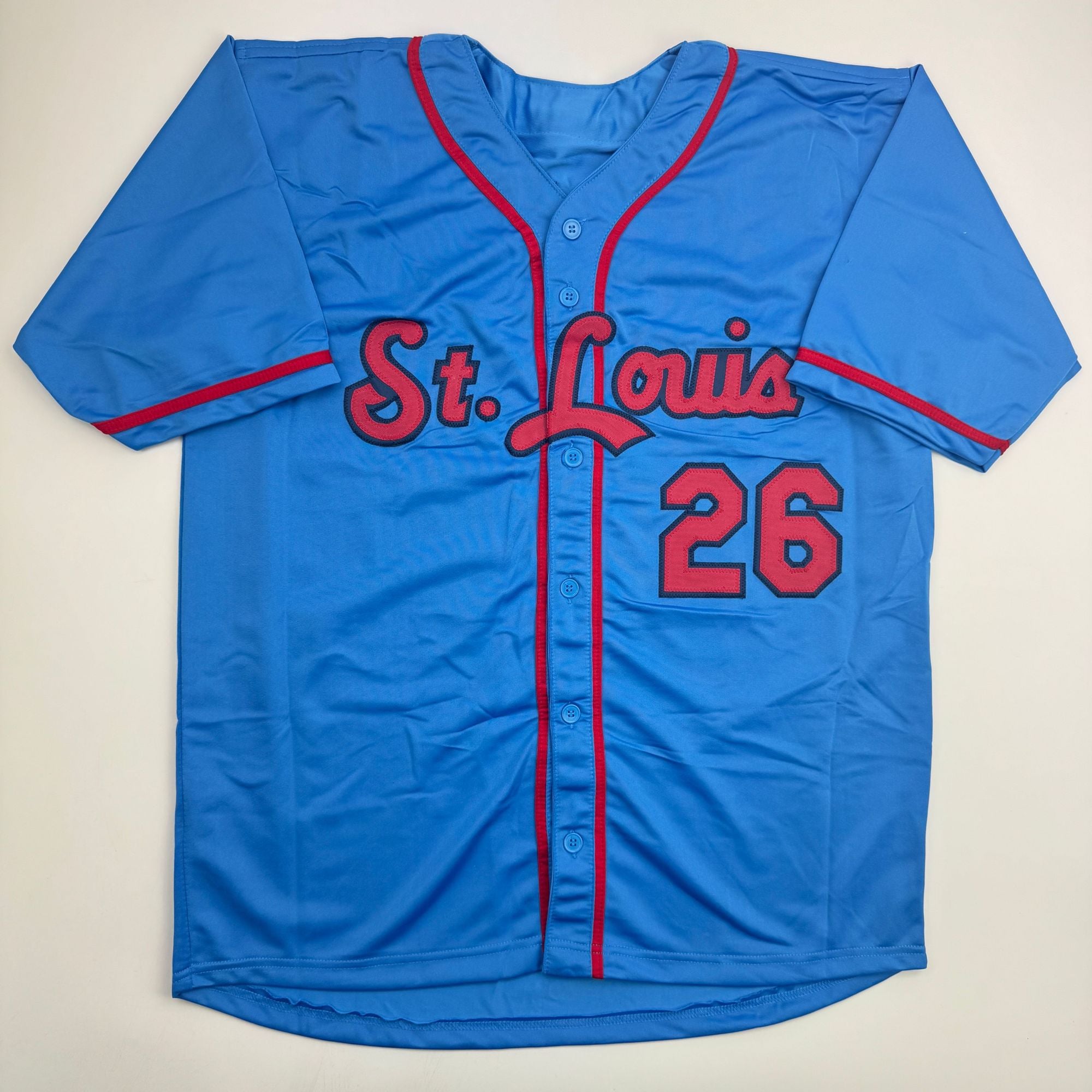 Autographed/Signed J.J. JJ Wetherholt St. Louis Blue Baseball Jersey LCG Prova COA