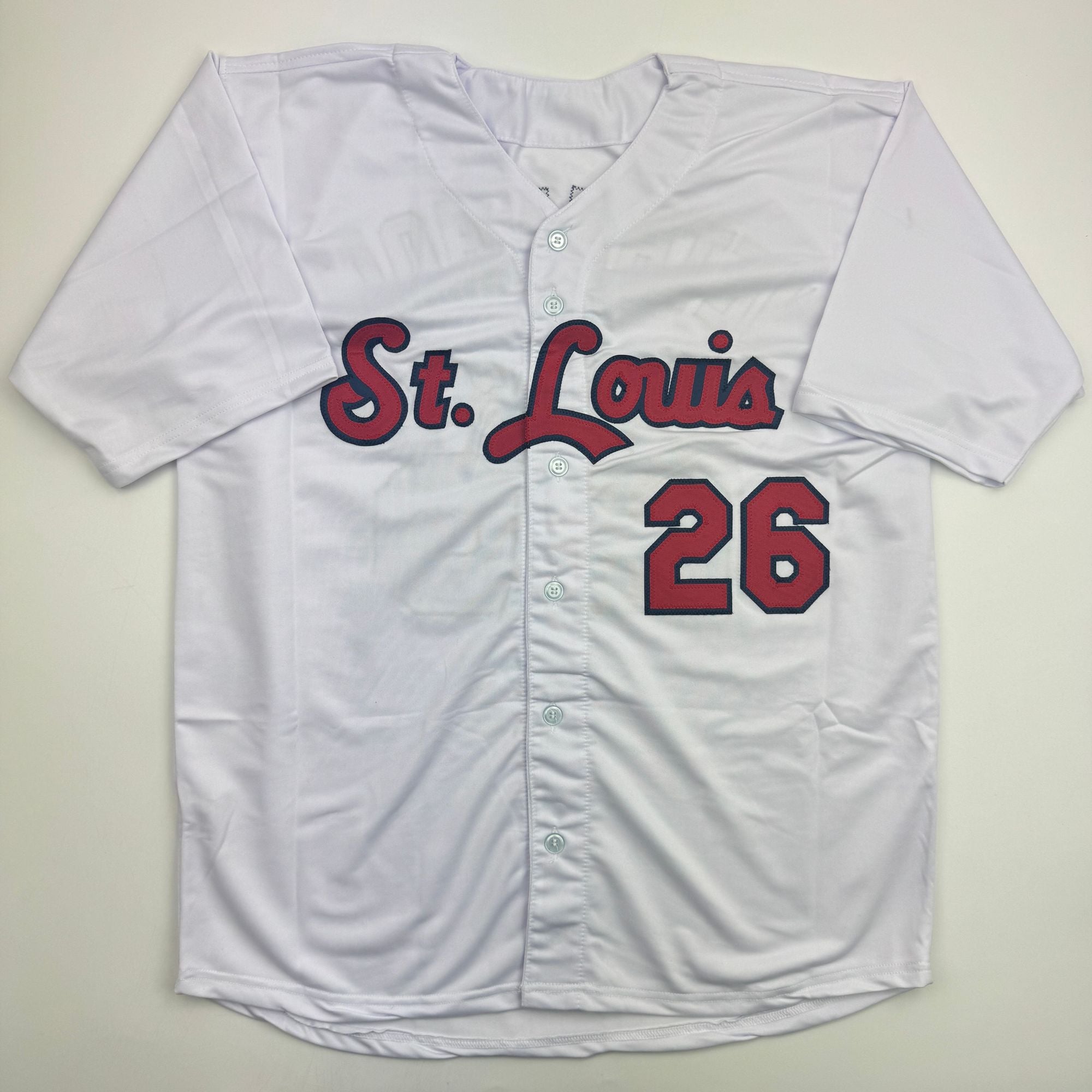 Autographed/Signed J.J. JJ Wetherholt St. Louis White Baseball Jersey LCG Prova COA