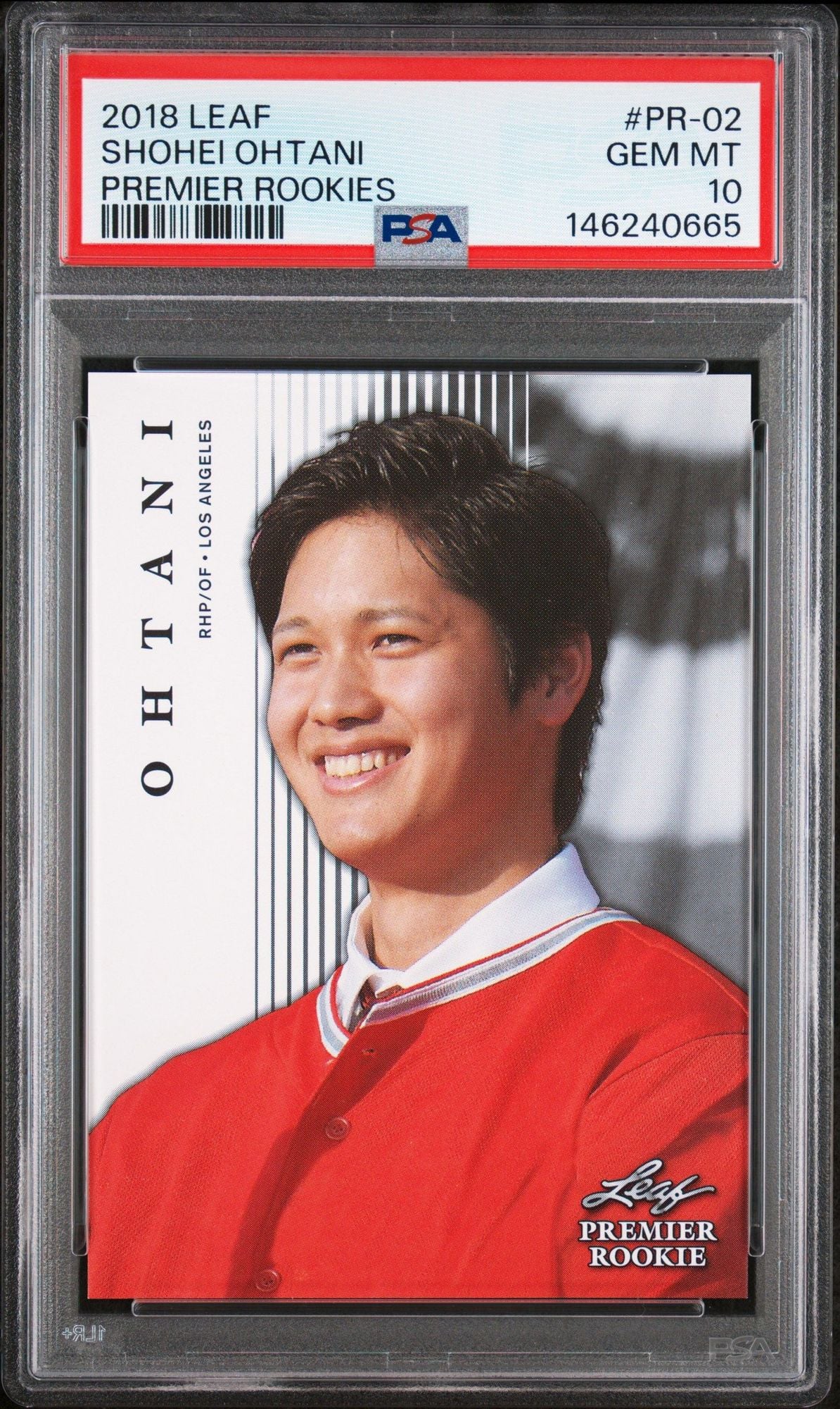 Graded 2018 Leaf Shohei Ohtani #PR-02 Premier Rookies Rookie RC Baseball Card PSA 10 Gem Mint