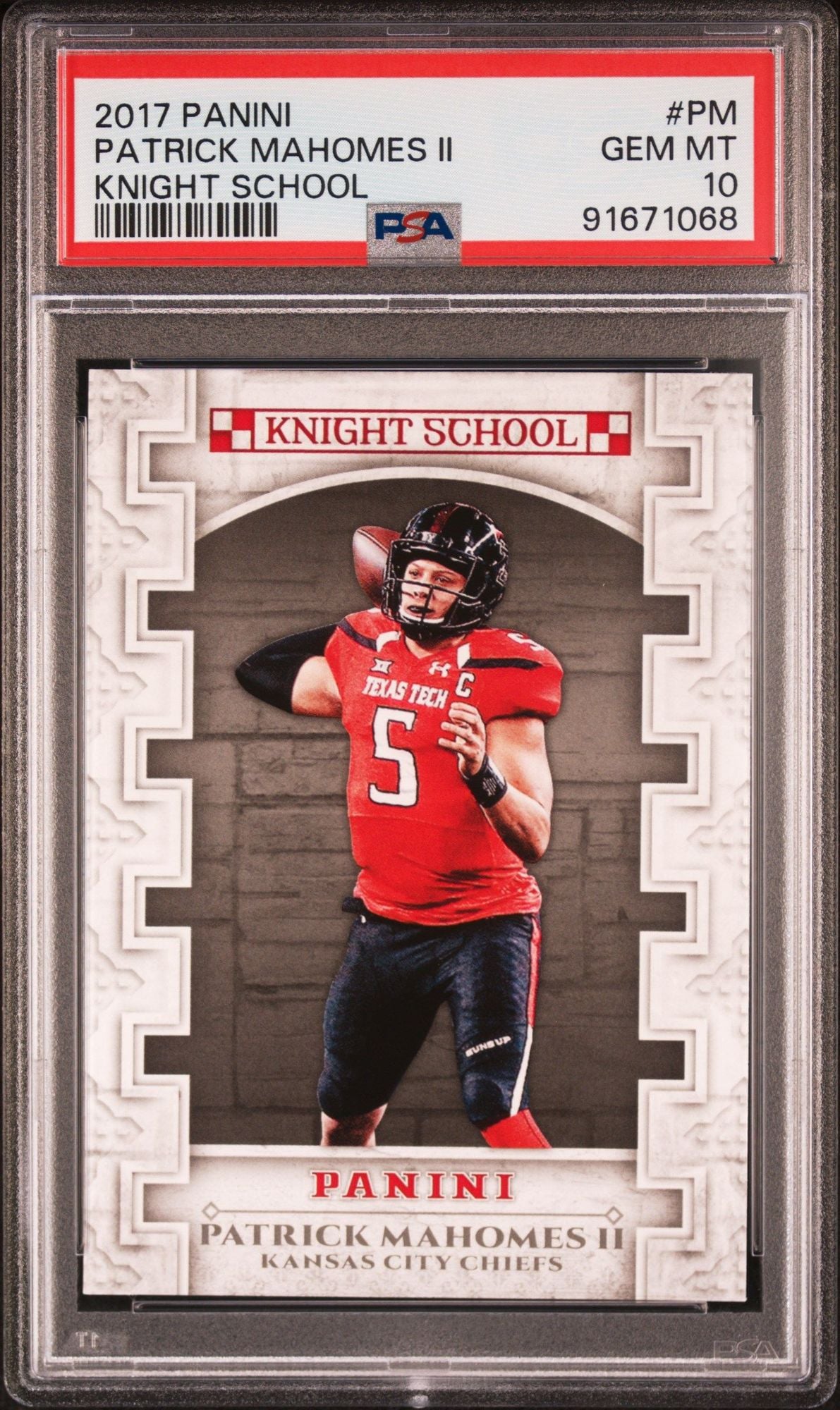 Graded 2017 Panini Patrick Mahomes #PM Knight School Rookie RC Football Card PSA 10 Gem Mint