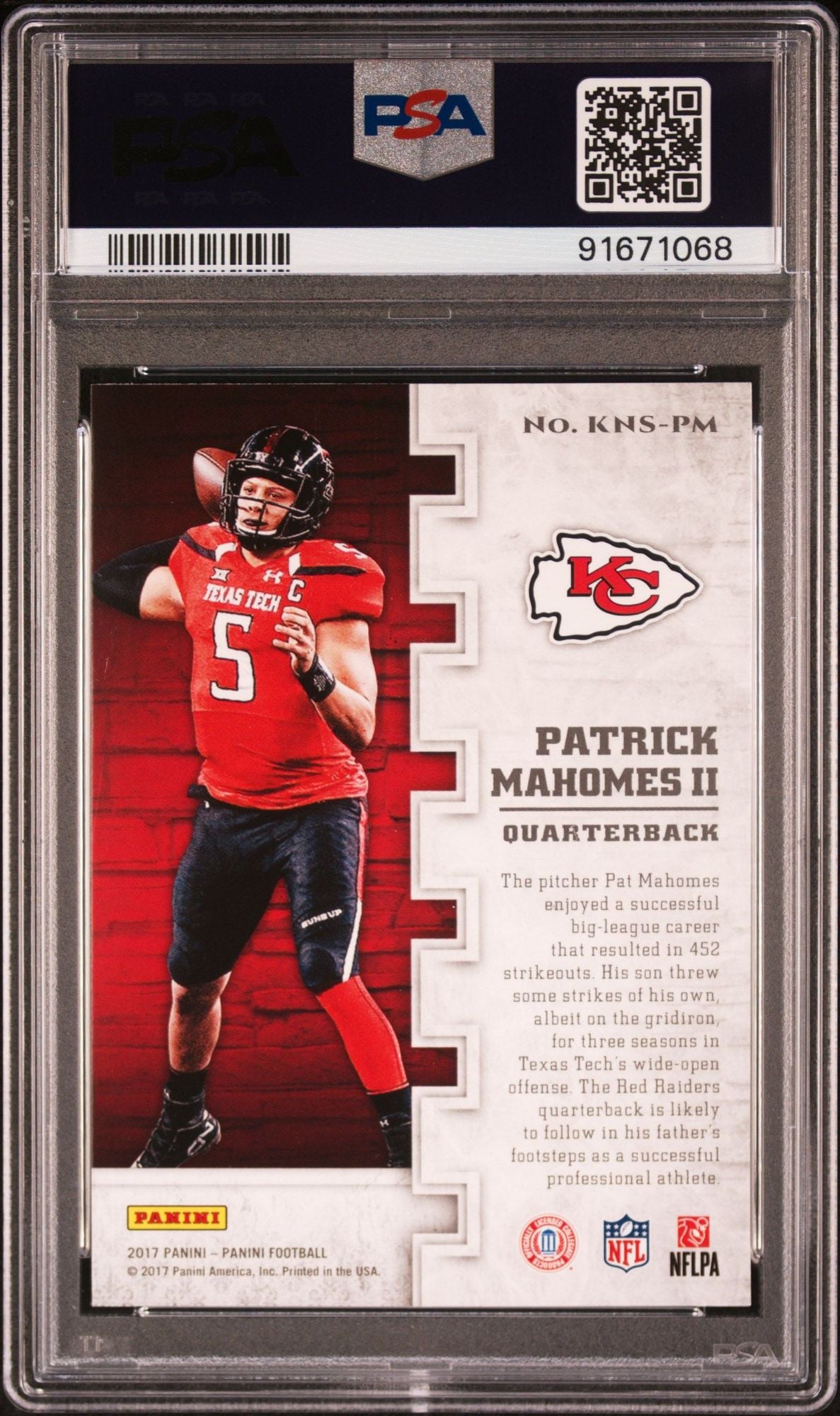 Graded 2017 Panini Patrick Mahomes #PM Knight School Rookie RC Football Card PSA 10 Gem Mint