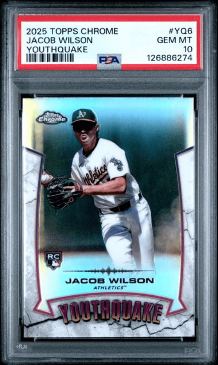 Graded 2025 Topps Chrome Jacob Wilson #YQ6 Youthquake Rookie RC Baseball Card PSA 10 Gem Mint