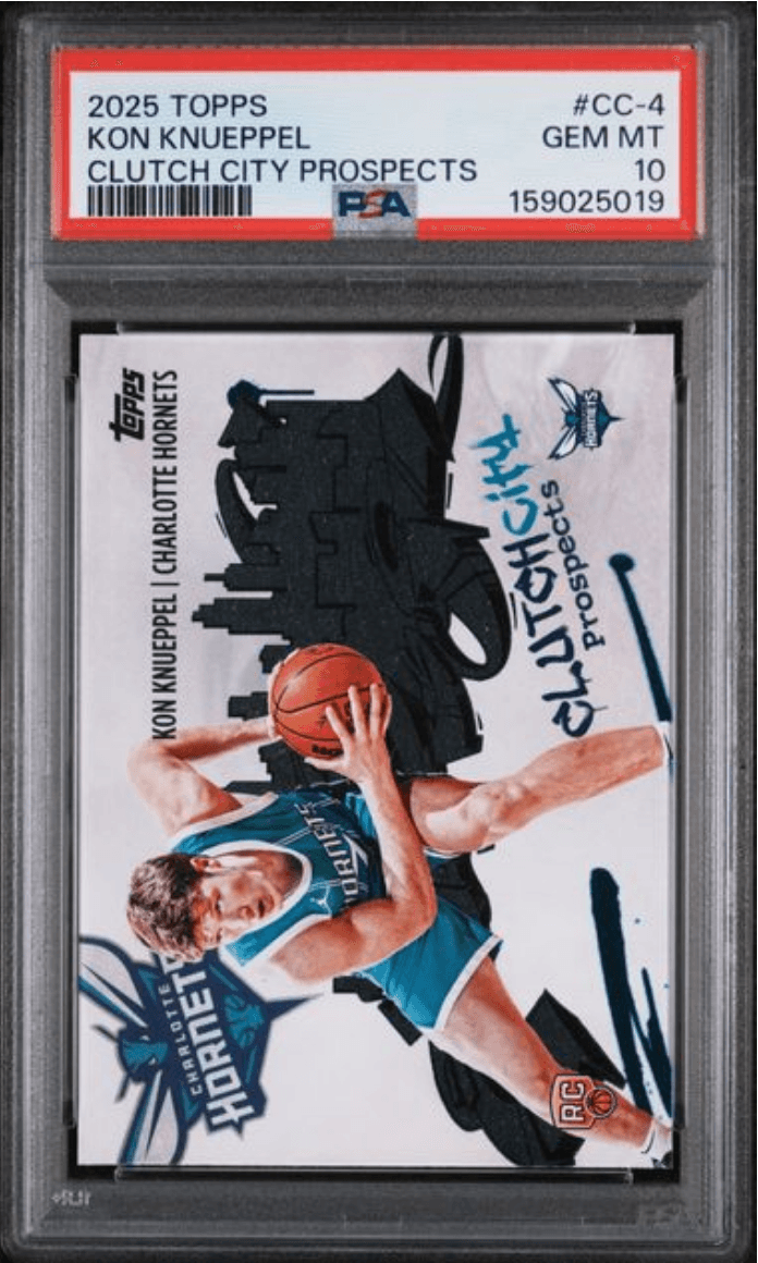 Graded 2025 Topps Kon Knueppel #CC4 Clutch City Prospects Rookie RC Basketball Card PSA 10 Gem Mint