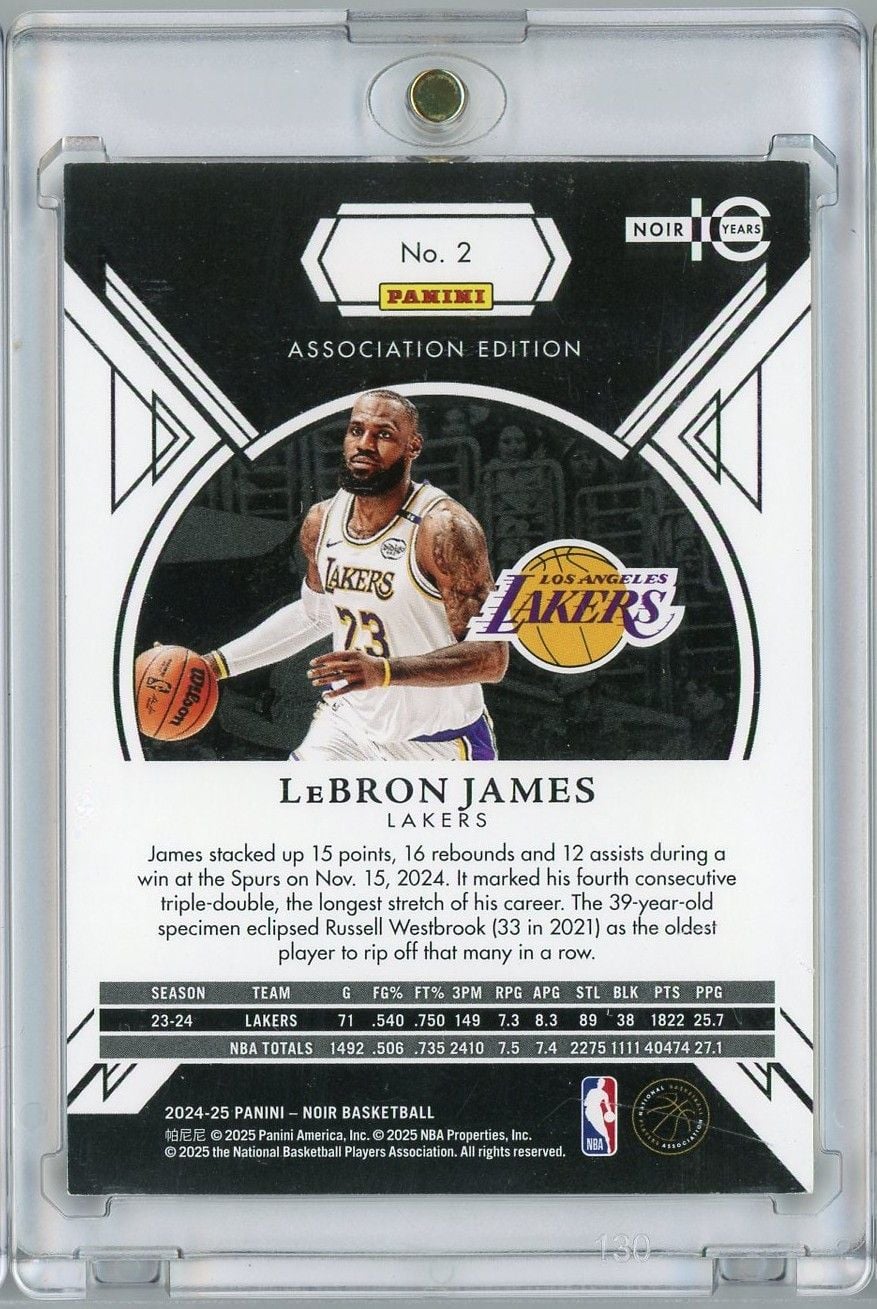 2024 Panini Noir LeBron James #2 Association Edition Pink /25 Basketball Card
