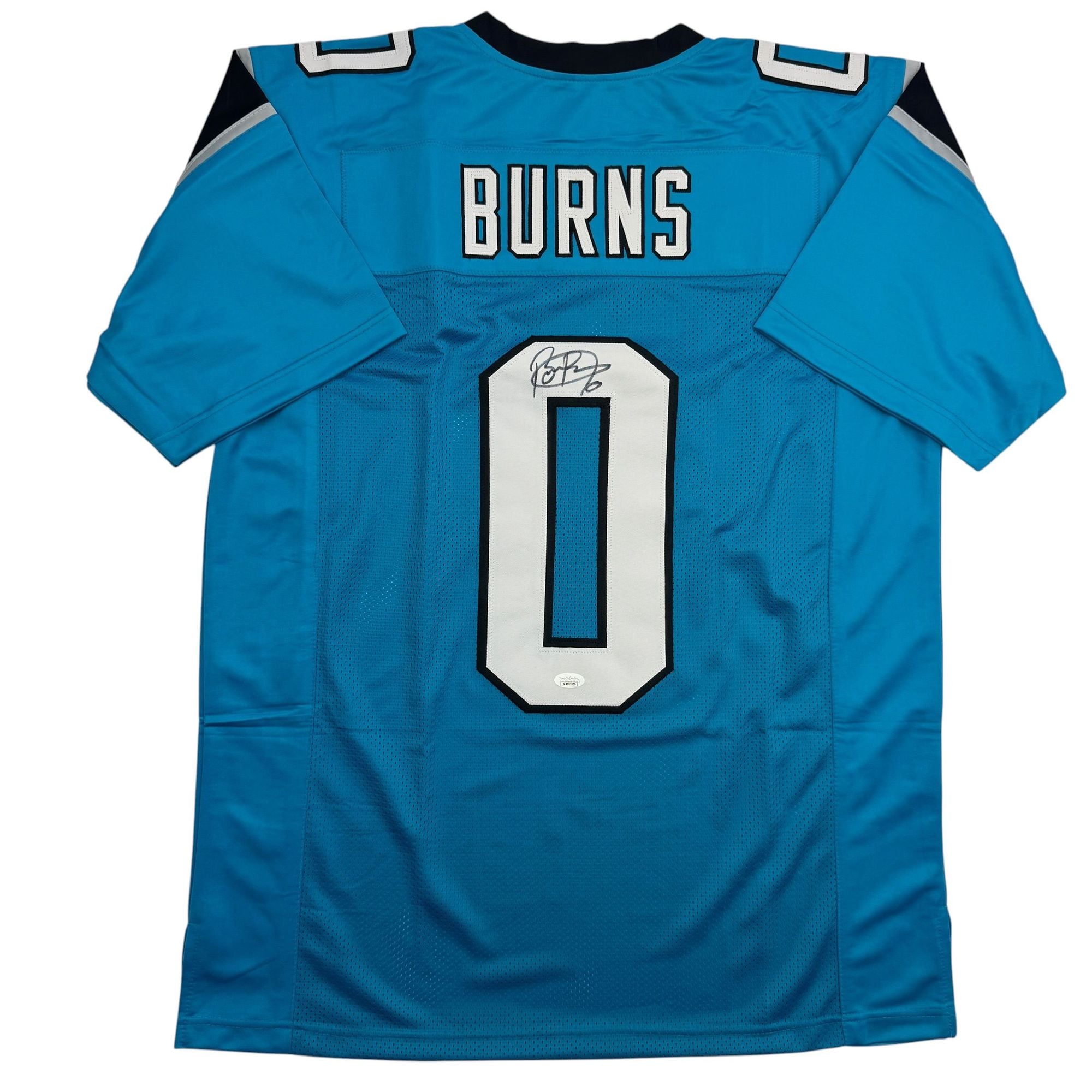 Autographed/Signed Brian Burns Carolina Blue Football Jersey JSA COA