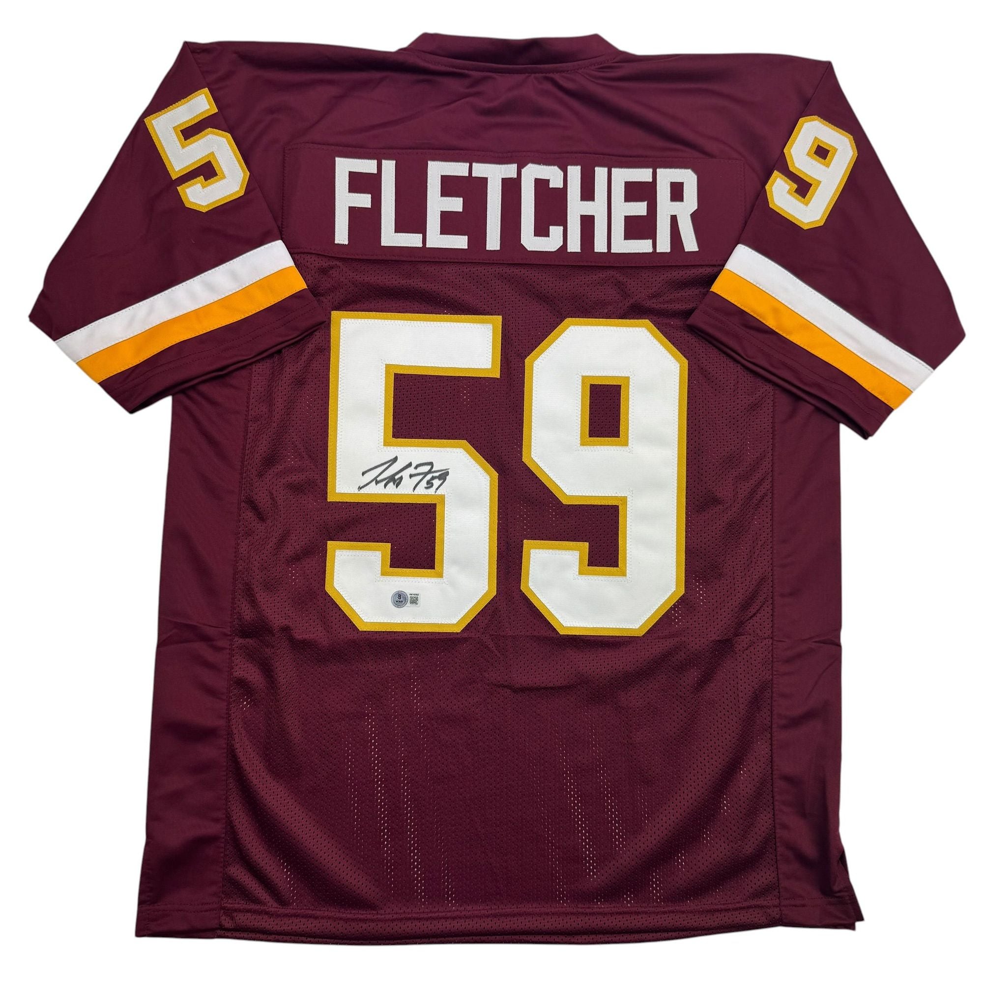 Autographed/Signed London Fletcher Washington Maroon Football Jersey Beckett BAS COA