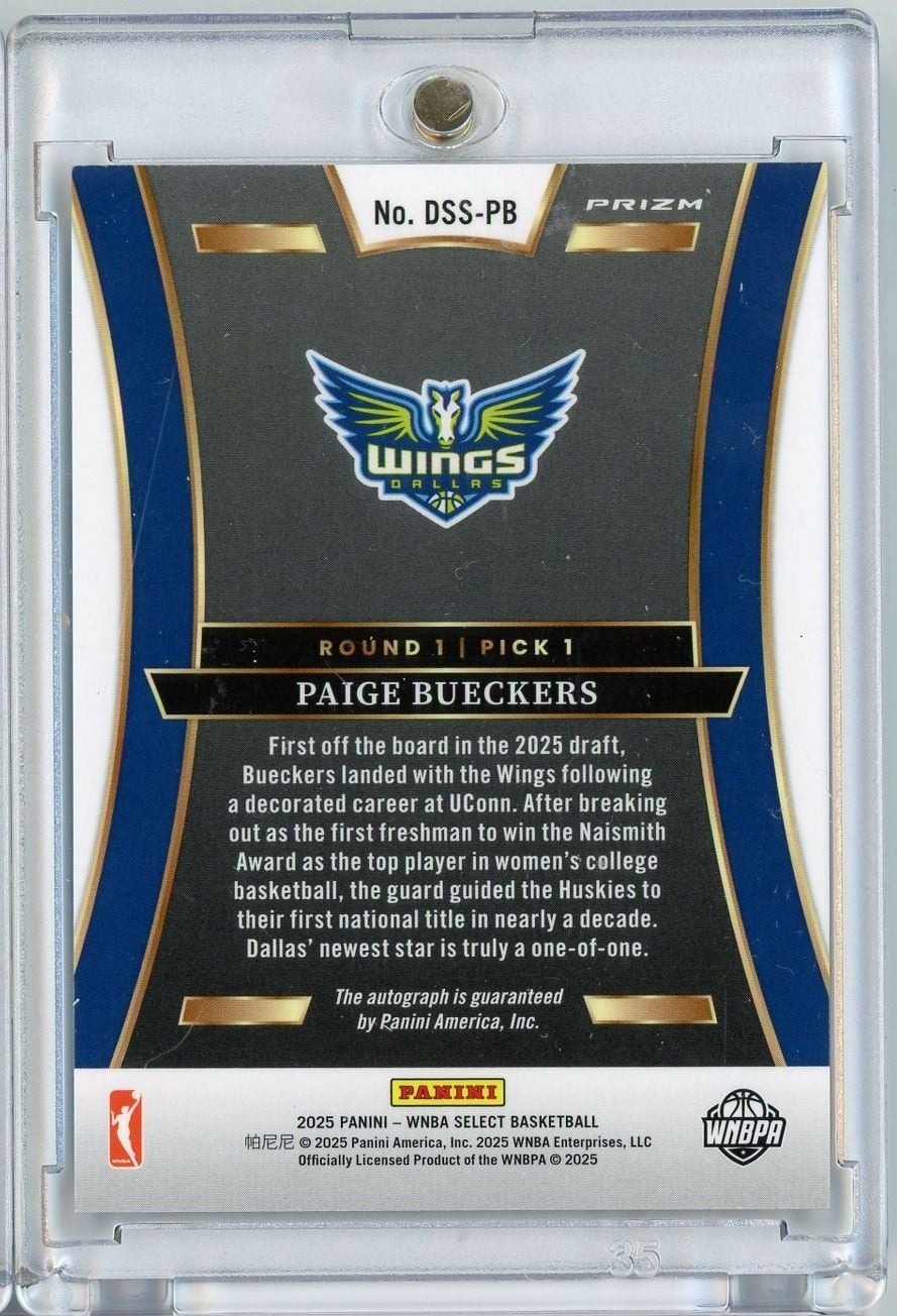 2025 Panini Select WNBA Paige Bueckers #DSS-PB Silver Auto Rookie RC Basketball Card