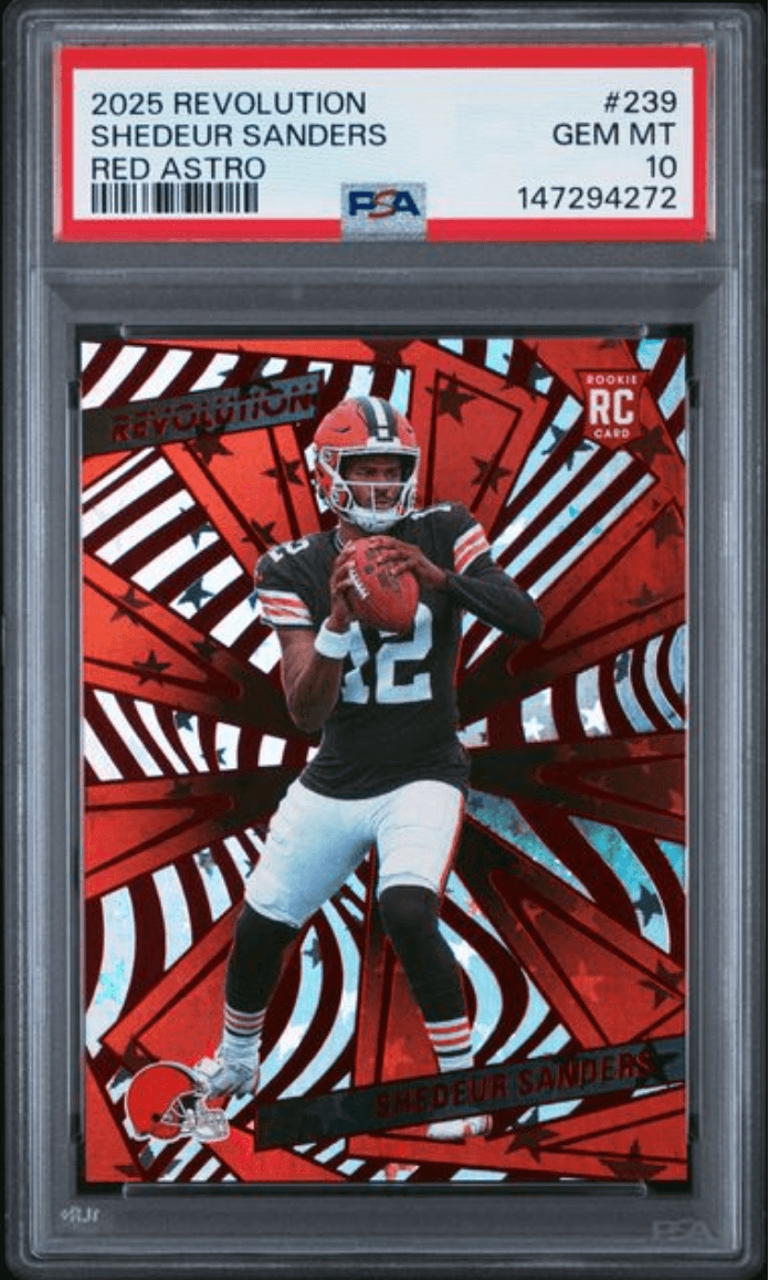 Graded 2025 Panini Revolution Shedeur Sanders #239 Red Astro Rookie RC Football Card PSA 10 Gem Mint