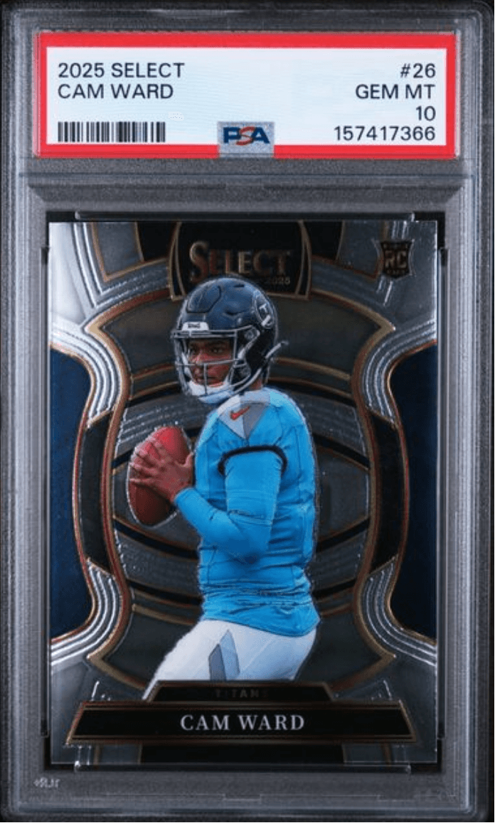 Graded 2025 Panini Select Cam Ward #26 Rookie RC Football Card PSA 10 Gem Mint