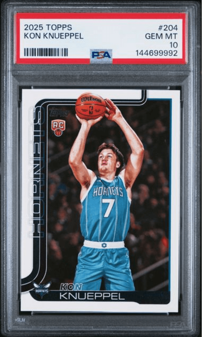Graded 2025 Topps Kon Knueppel #204 Rookie RC Basketball Card PSA 10 Gem Mint