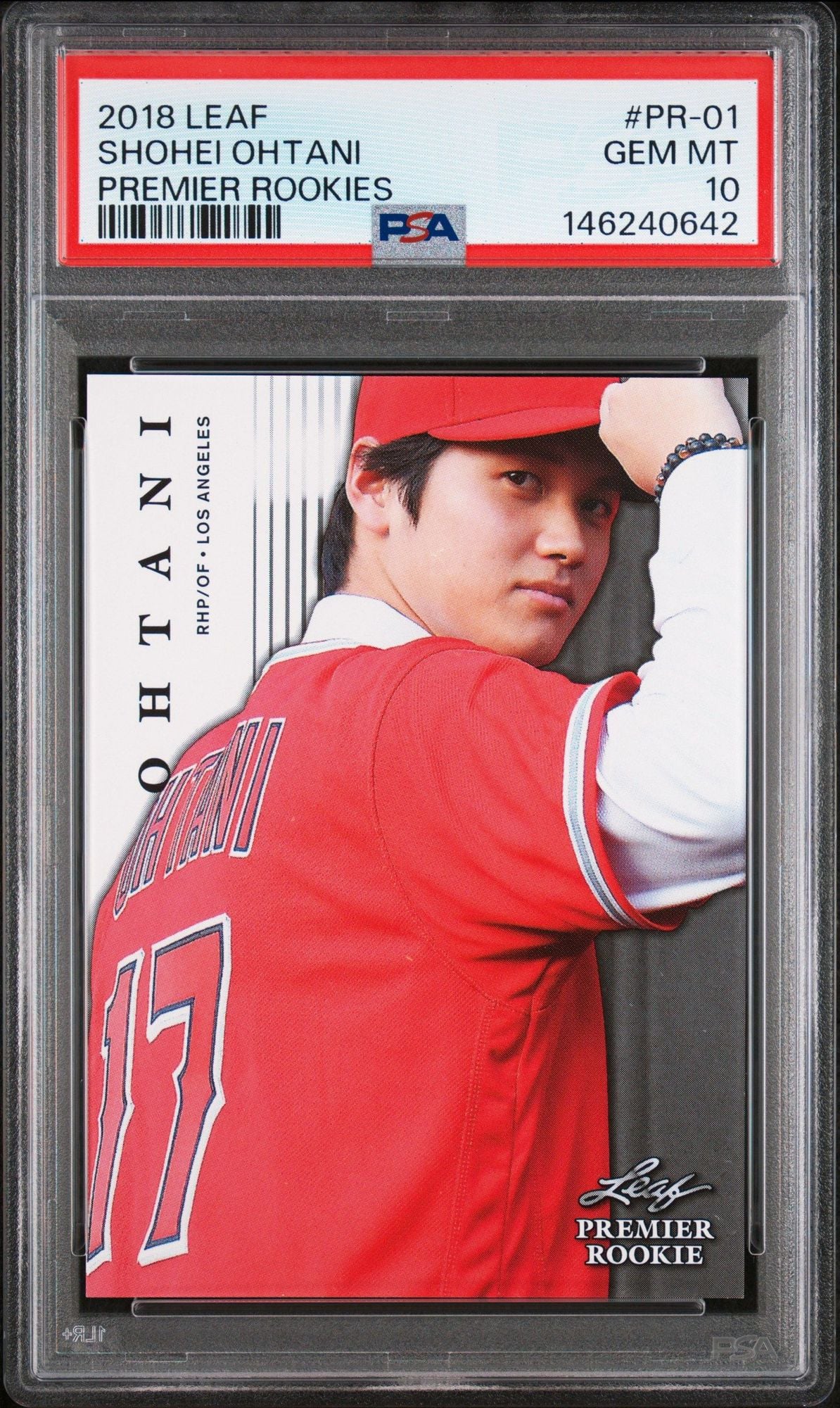 Graded 2018 Leaf Shohei Ohtani #PR-01 Premier Rookies Rookie RC Baseball Card PSA 10 Gem Mint