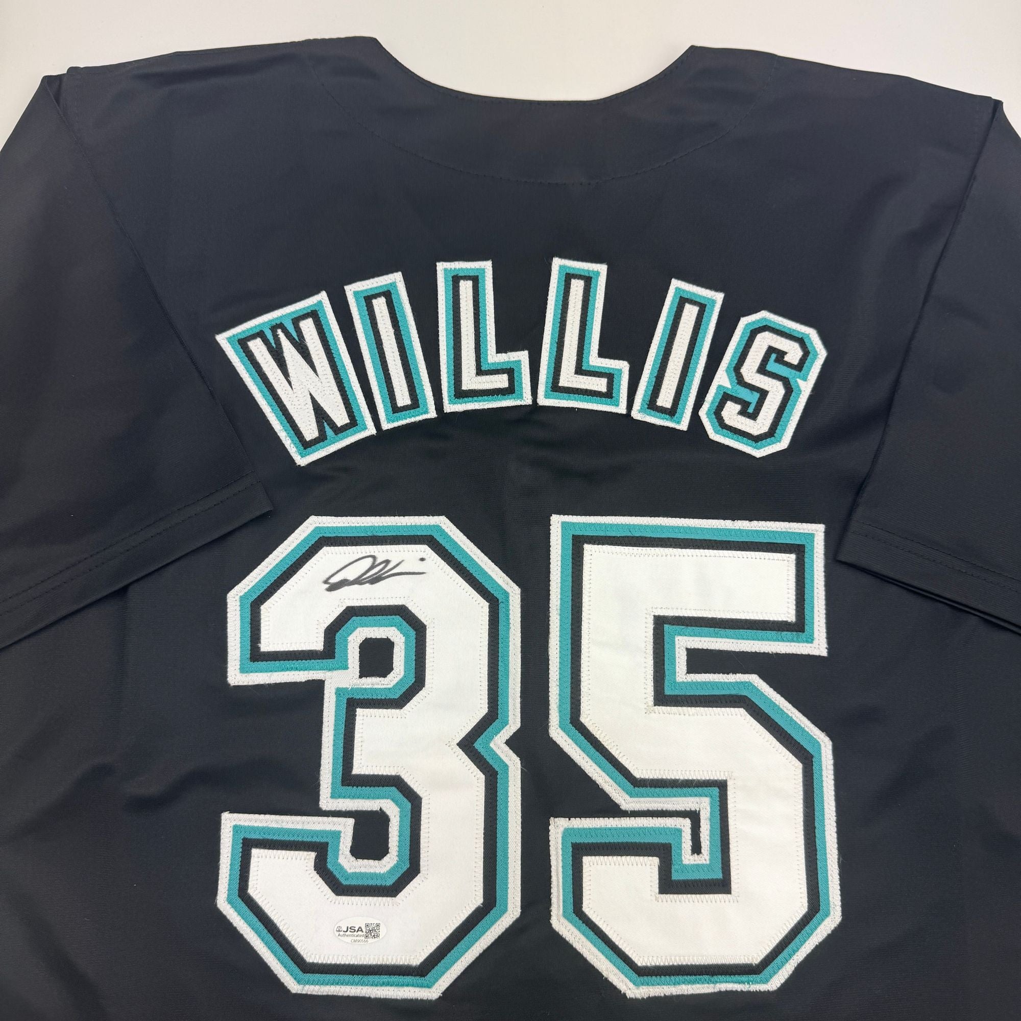 Autographed/Signed Dontrelle Willis Florida Black Baseball Jersey JSA COA