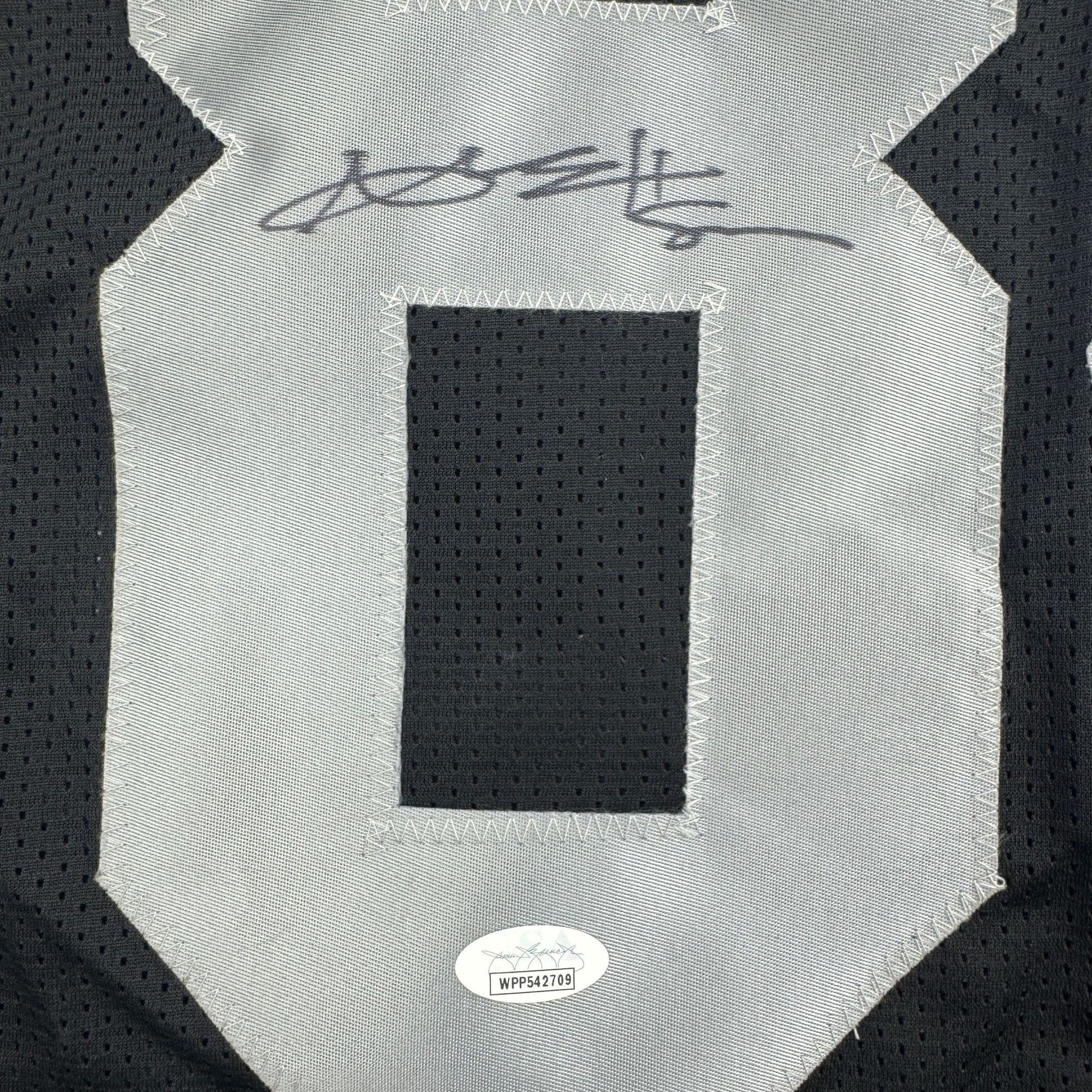 Autographed/Signed Antonio Brown Oakland Las Vegas Black Football Jersey JSA COA