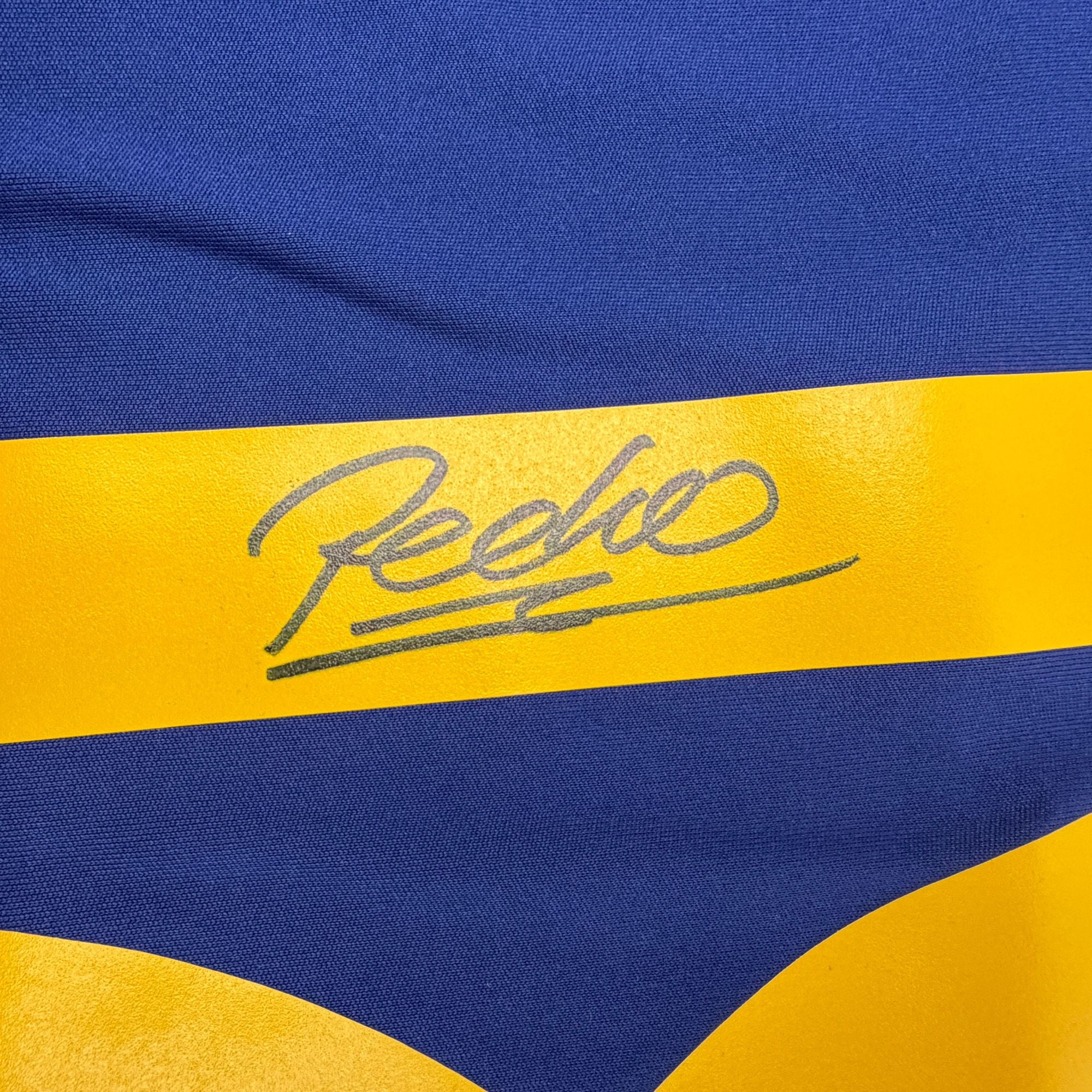 Autographed/Signed Pedro Spain Blue Soccer Futbol Jersey Beckett BAS COA