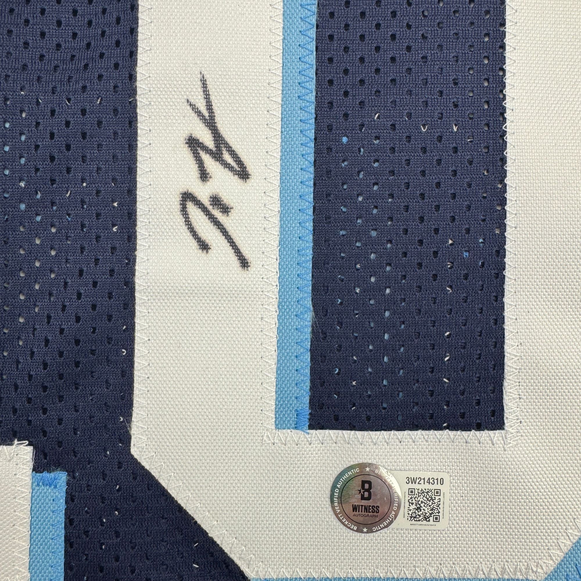 Autographed/Signed Donte DiVincenzo Villanova Blue College Basketball Jersey Beckett BAS COA