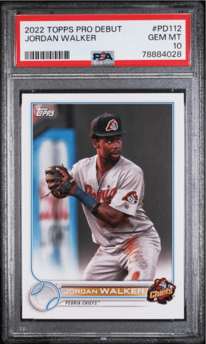Graded 2022 Topps Pro Debut Jordan Walker #PD112 Rookie RC Baseball Card PSA 10 Gem Mint