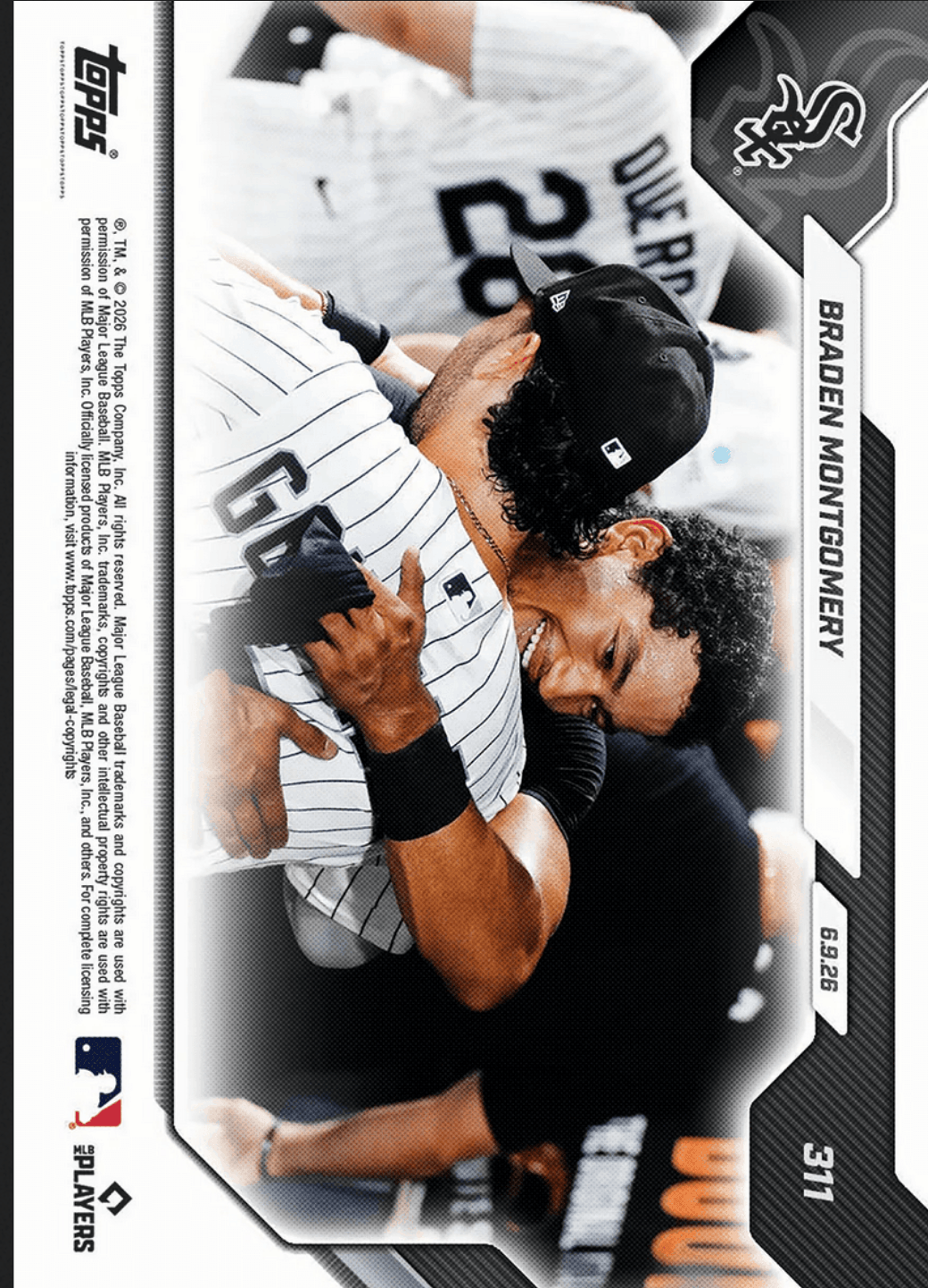 2026 Topps Now Braden Montgomery #311 Black Foil /10 5th in MLB History with Walk Off Home Run in Debut Chicago White Sox Rookie RC Baseball Card