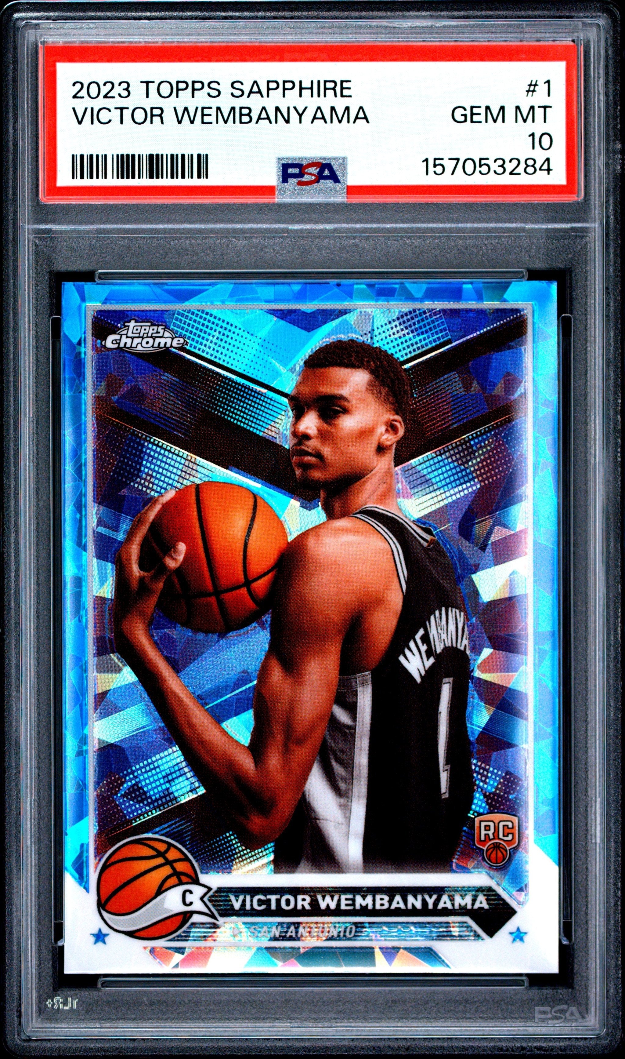 Graded 2023 Topps Chrome Sapphire Edition Victor Wembanyama #1 Rookie RC Basketball Card PSA 10 Gem Mint