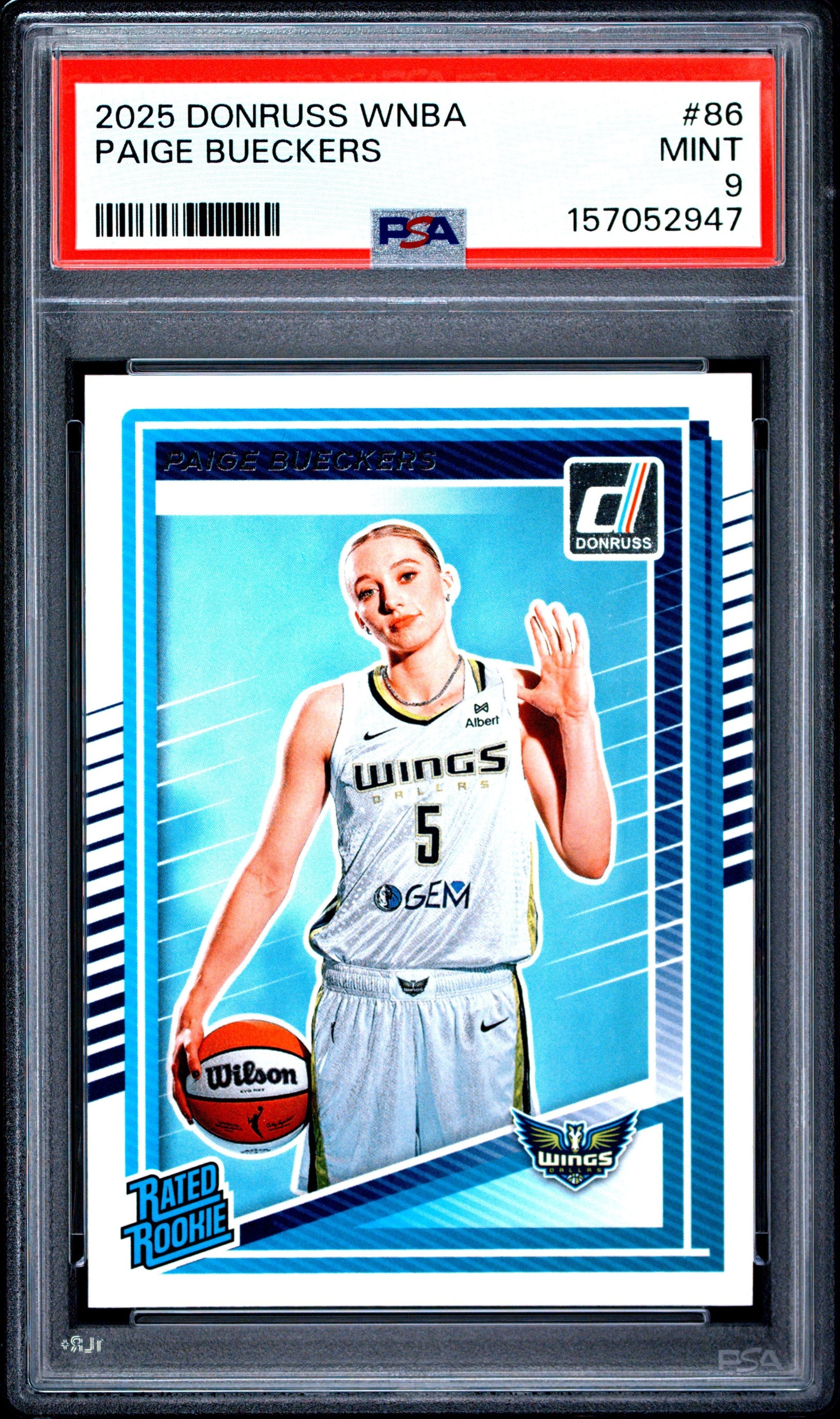 Graded 2025 Donruss WNBA Paige Bueckers #86 Rookie RC Basketball Card PSA 9 Mint