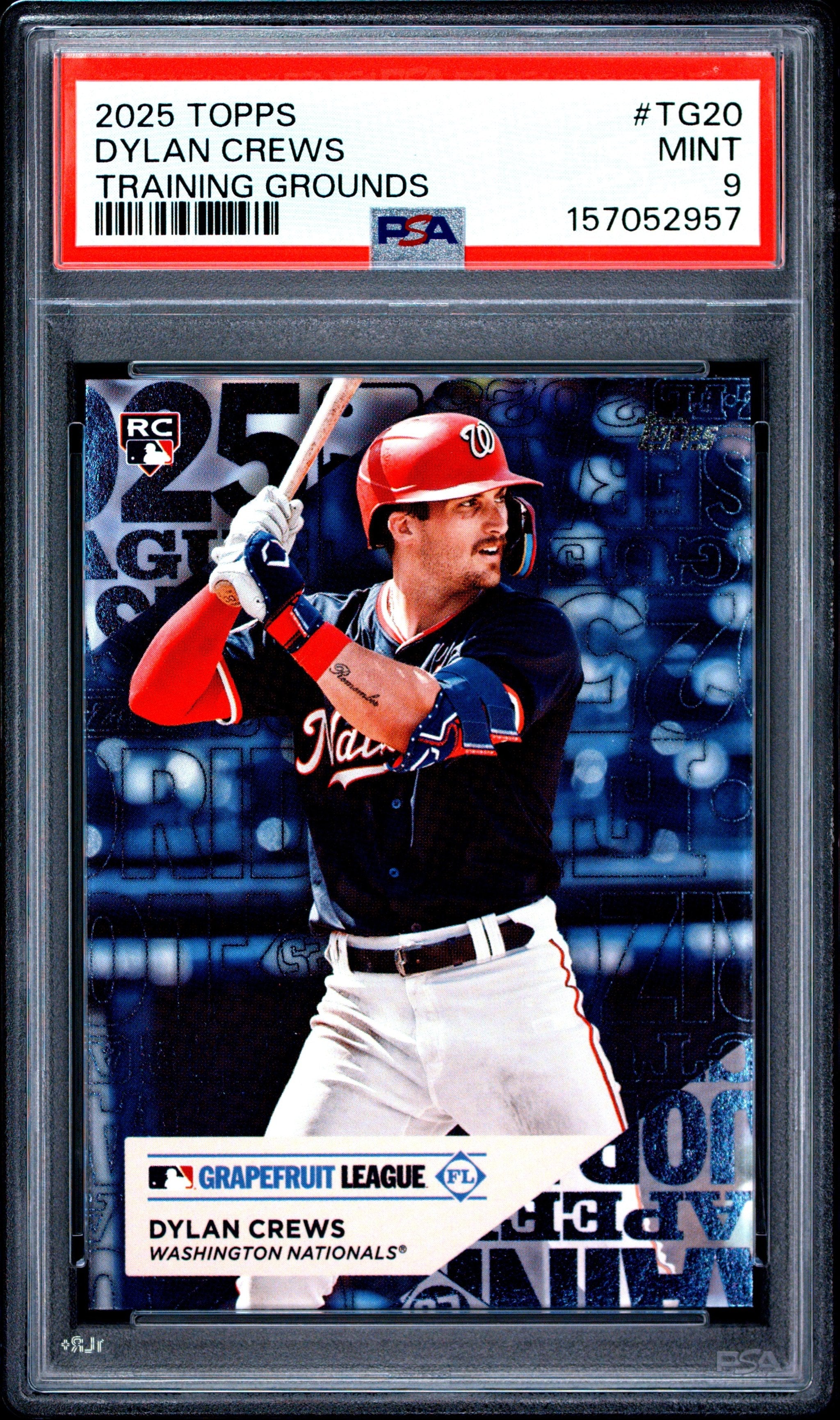 Graded 2025 Topps Dylan Crews #TG-20 Training Grounds Rookie RC Baseball Card PSA 9 Mint