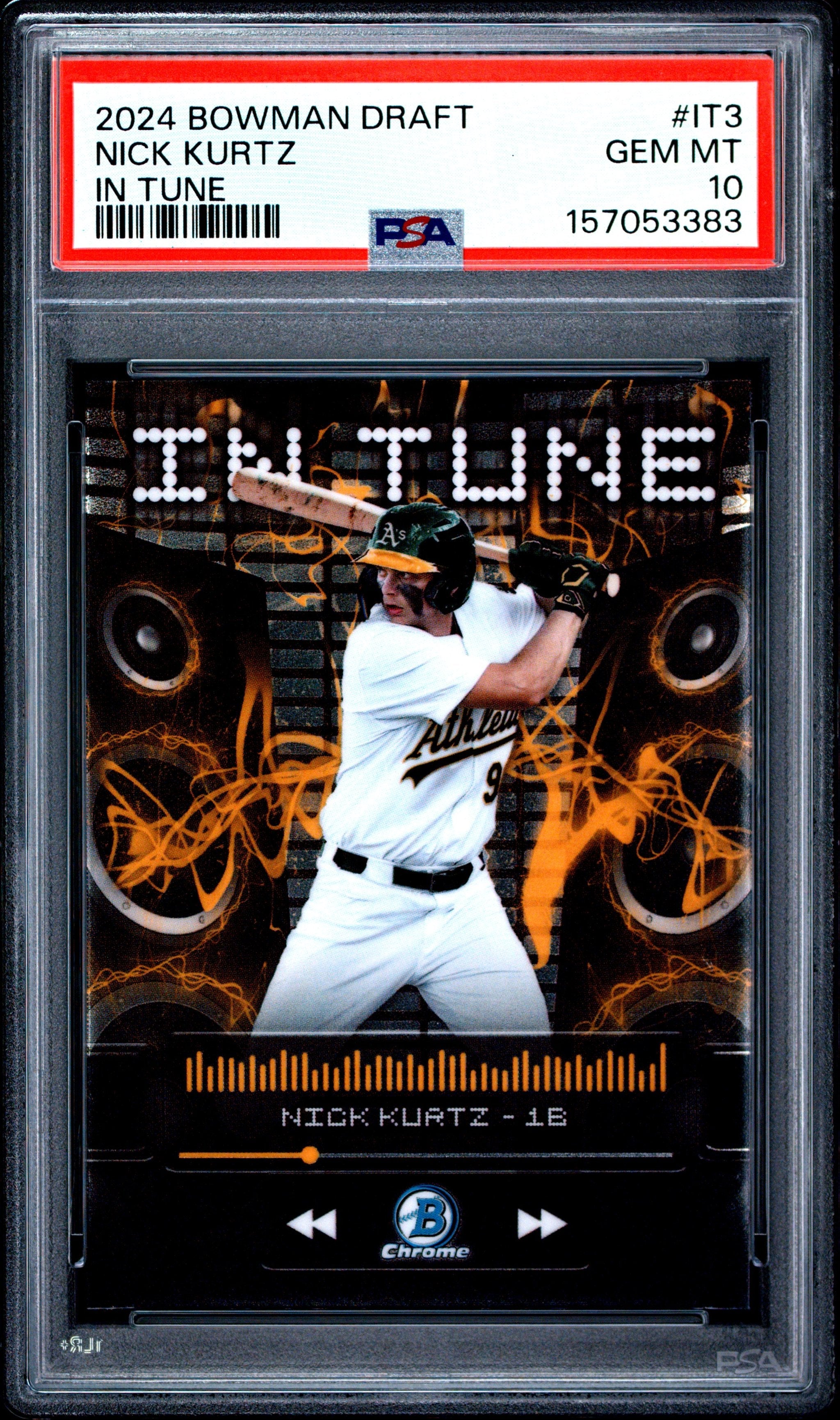 Graded 2024 Topps Bowman Draft Nick Kurtz #IT3 In Tune Rookie RC Baseball Card PSA 10 Gem Mint
