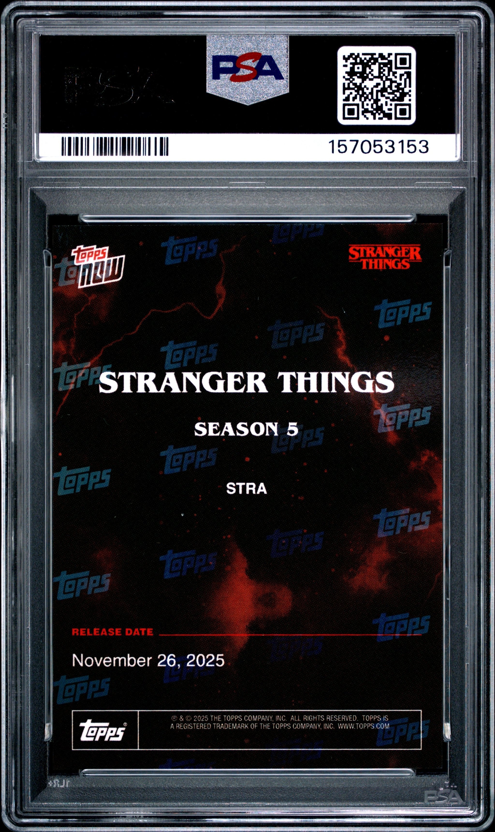 Graded 2025 Topps Now Stranger Things #STRA Netflix Card PSA 10 Gem Mint