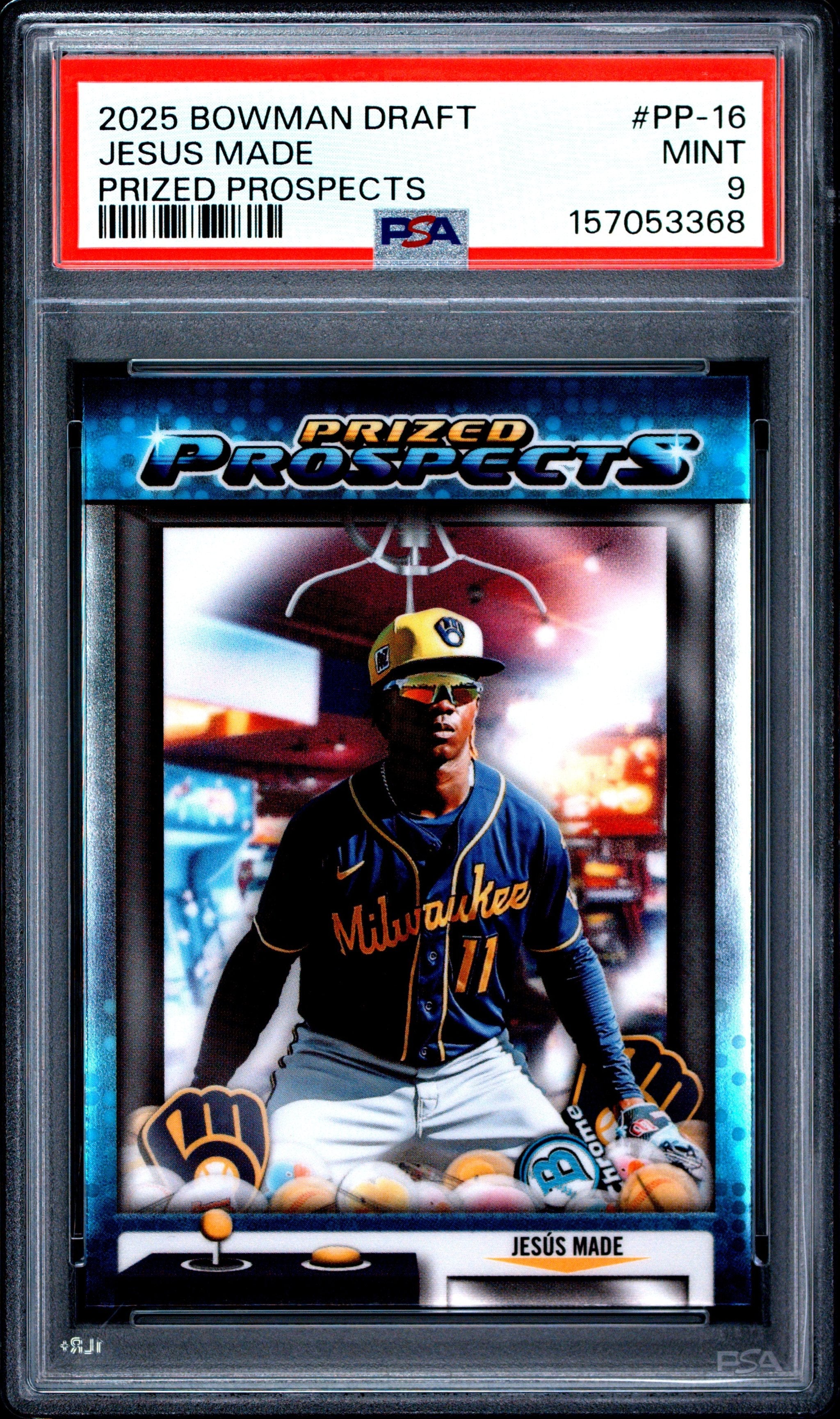 Graded 2025 Topps Bowman Draft Jesus Made #PP16 Prized Prospects Rookie RC Baseball Card PSA 9 Mint