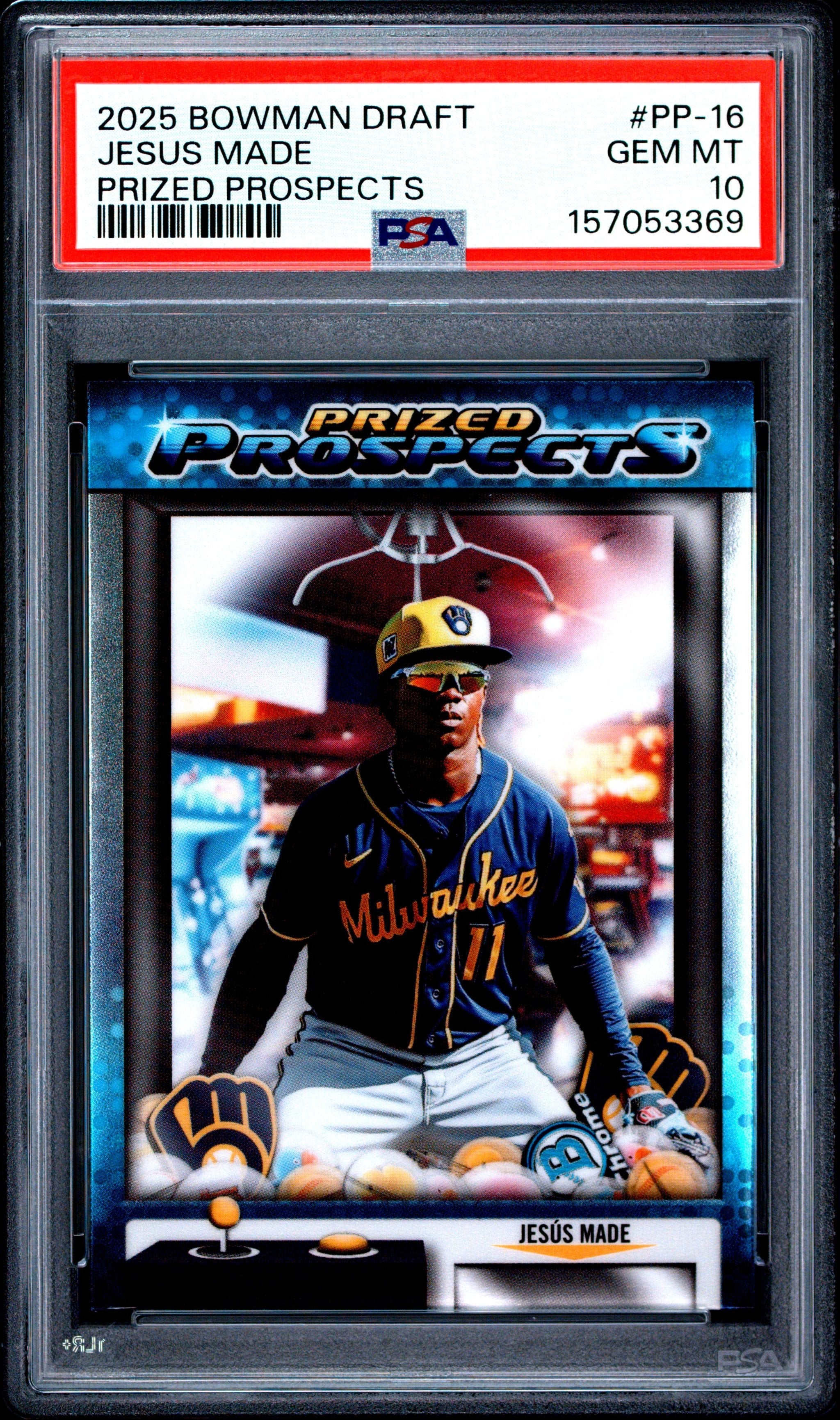 Graded 2025 Topps Bowman Draft Jesus Made #PP16 Prized Prospects Rookie RC Baseball Card PSA 10 Gem Mint