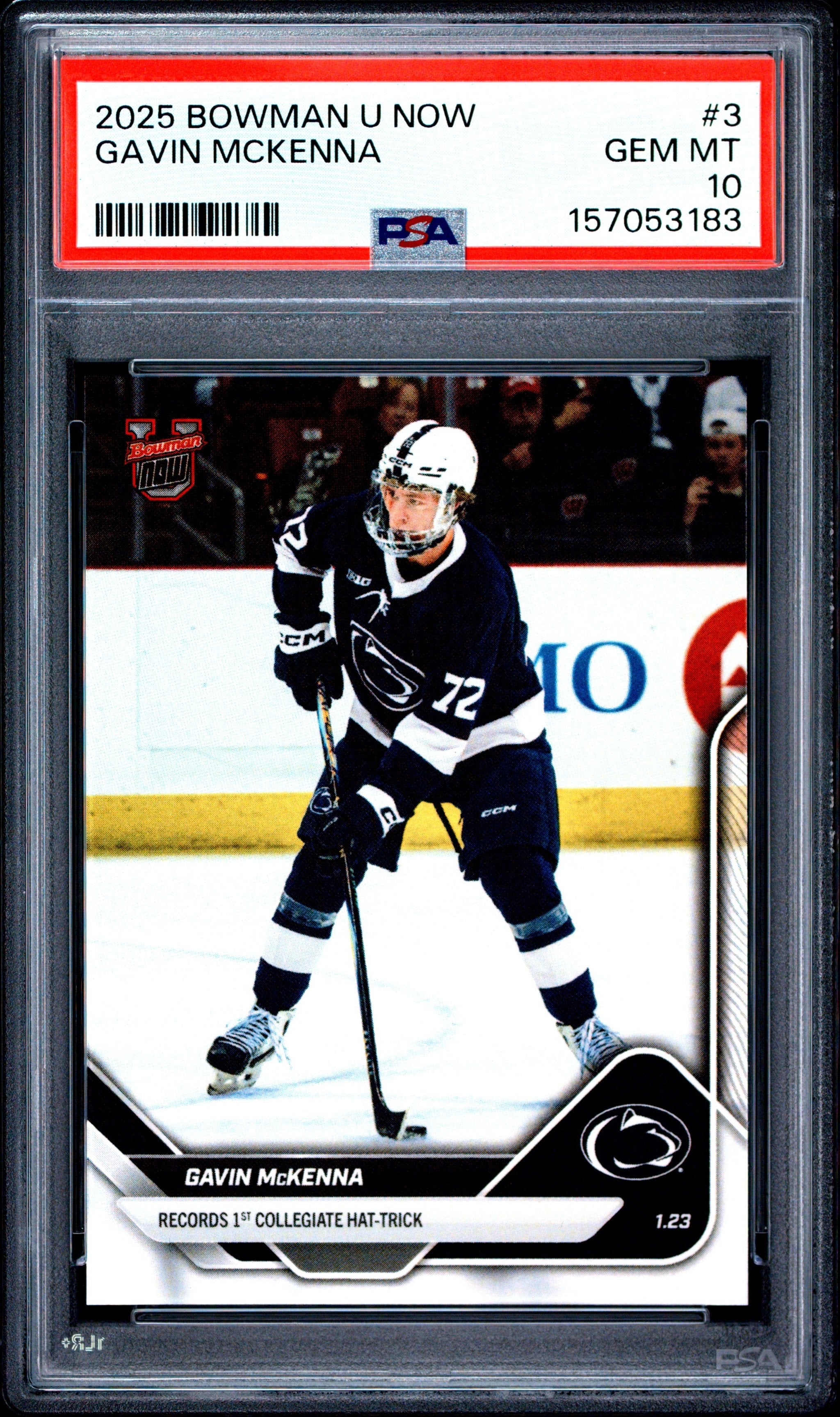 Graded 2025 Topps Bowman U Now Gavin McKenna #3 Rookie RC Hockey Card PSA 10 Gem Mint