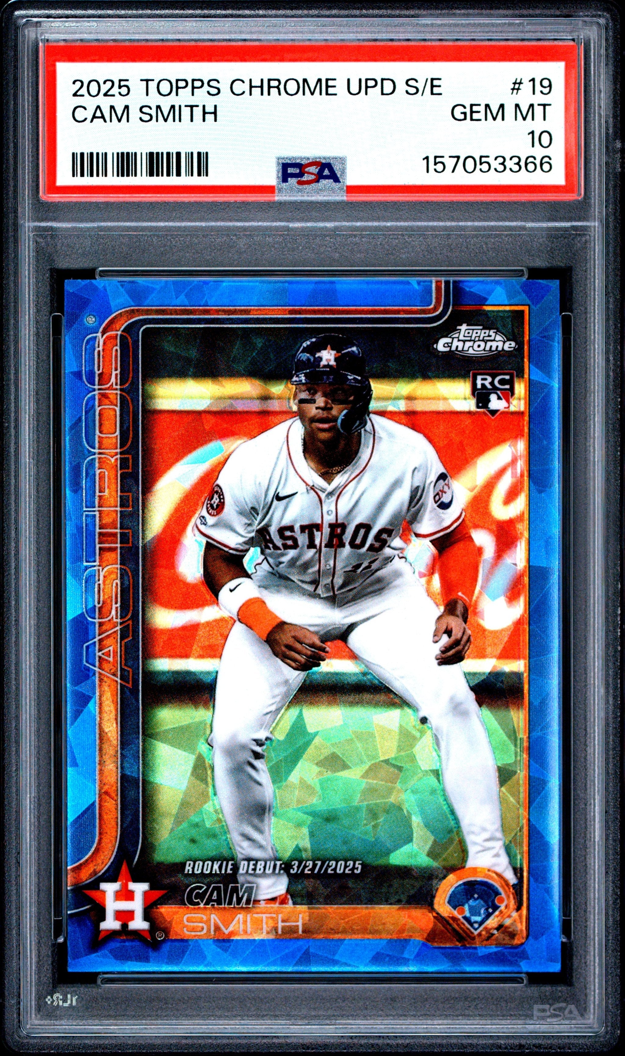 Graded 2025 Topps Chrome Update Sapphire Edition Cam Smith #USC19 Rookie RC Baseball Card PSA 10 Gem Mint