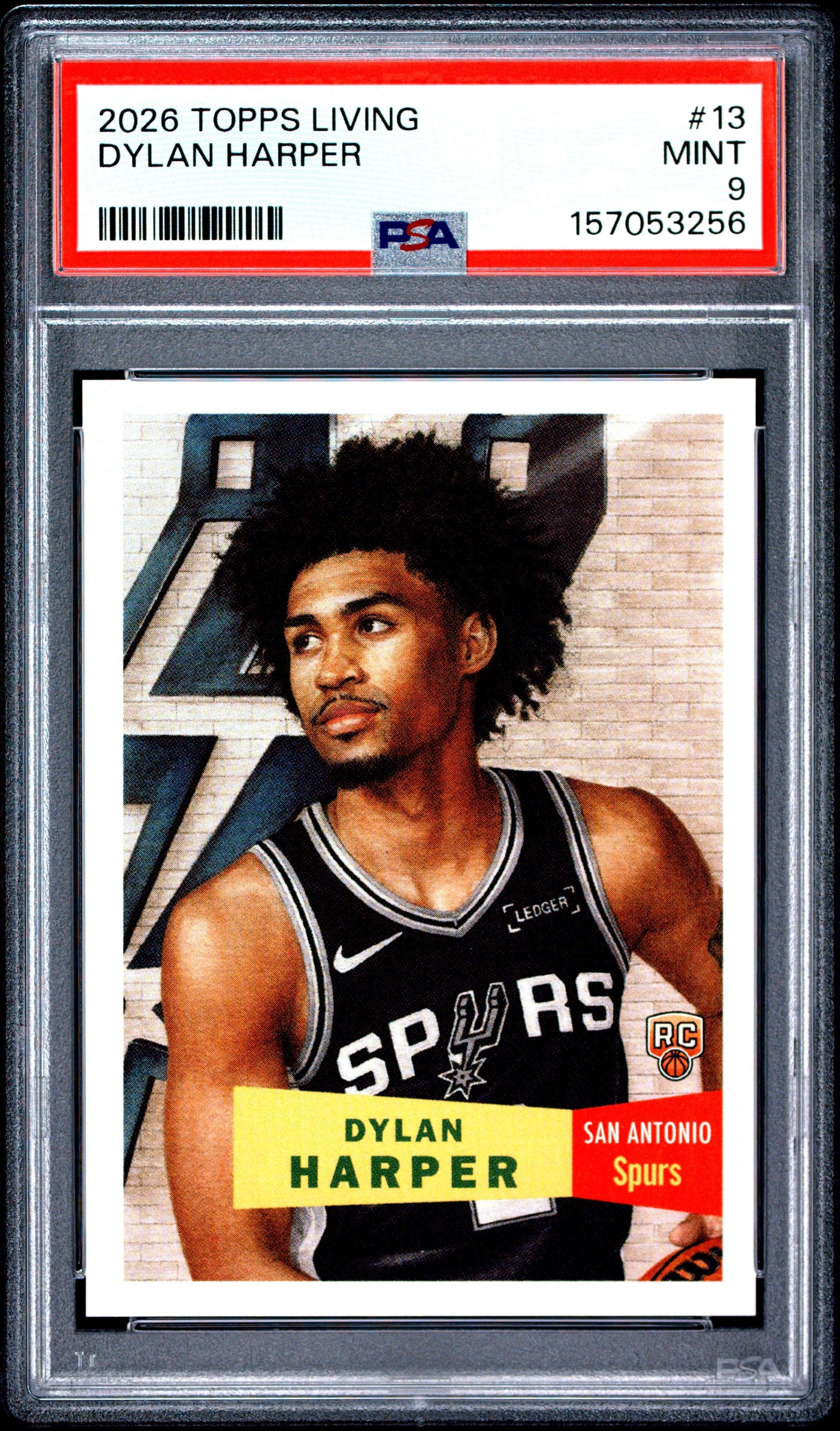 Graded 2026 Topps Living Dylan Harper #13 Rookie RC Basketball Card PSA 9 Mint