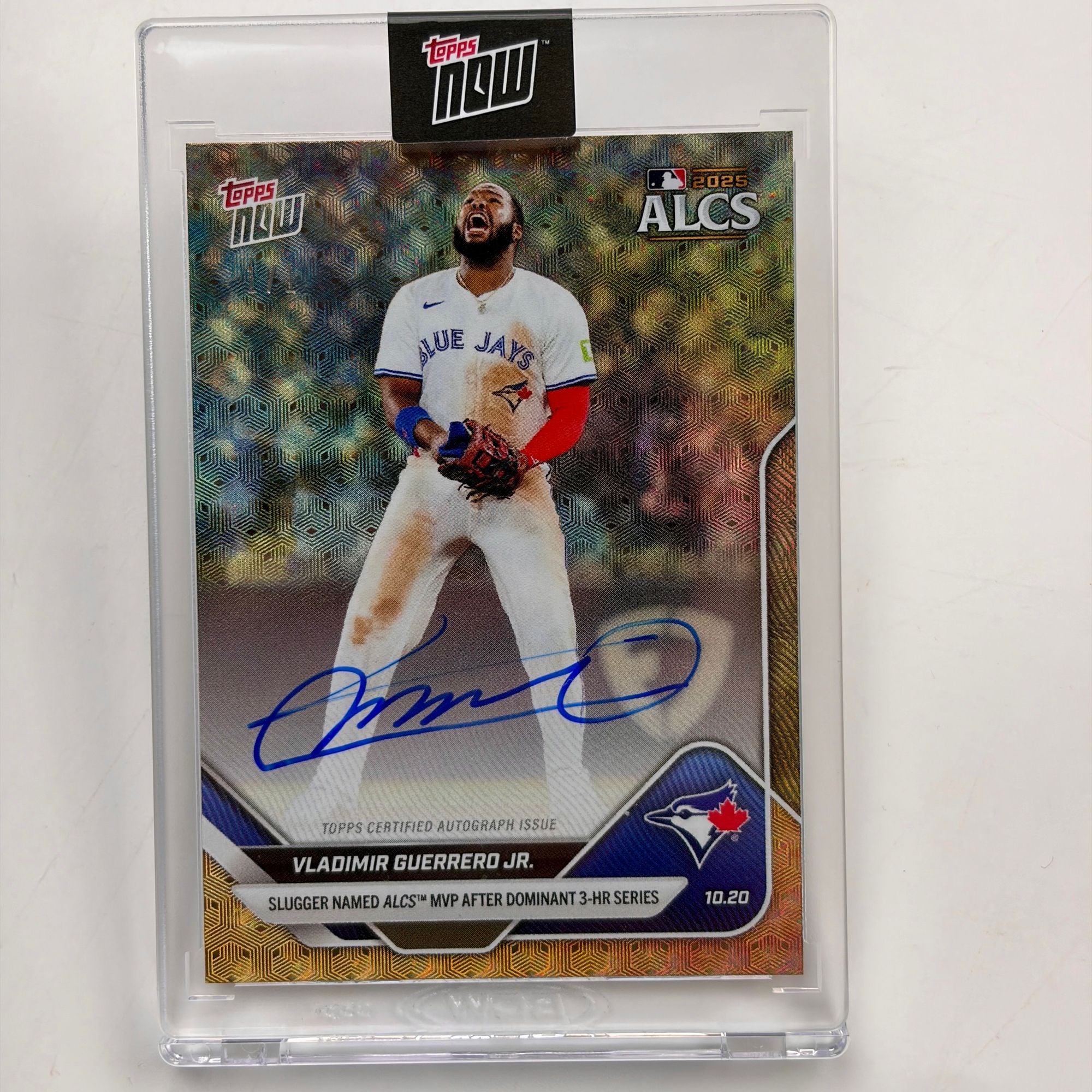 2025 Topps Now Vladimir Guerrero Jr #891C Foilfractor Auto 1/1 Slugger Named ALCS MVP After Dominant 3 HR Series Toronto Blue Jays Baseball Card