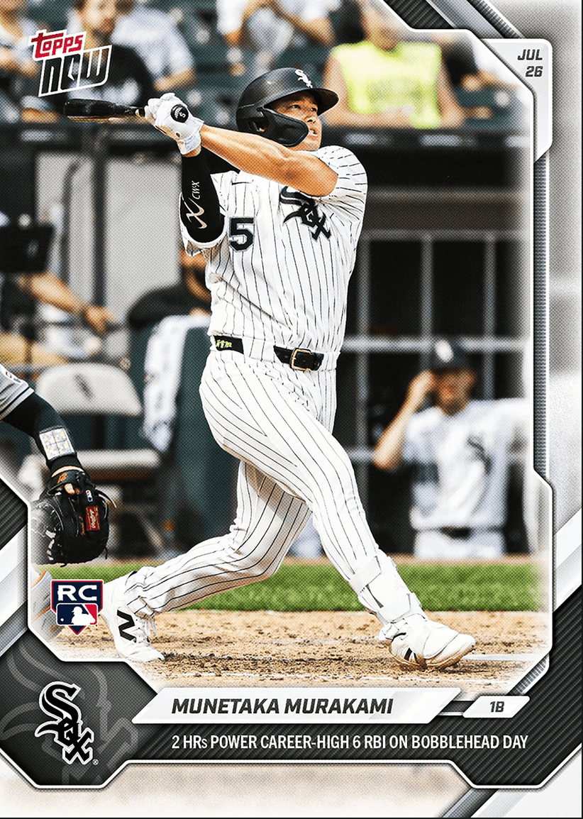 2026 Topps Now Munetaka Murakami #492 2 HRs Power Career High 6 RBI on Bobblehead Day Chicago White Sox Rookie RC Baseball Card