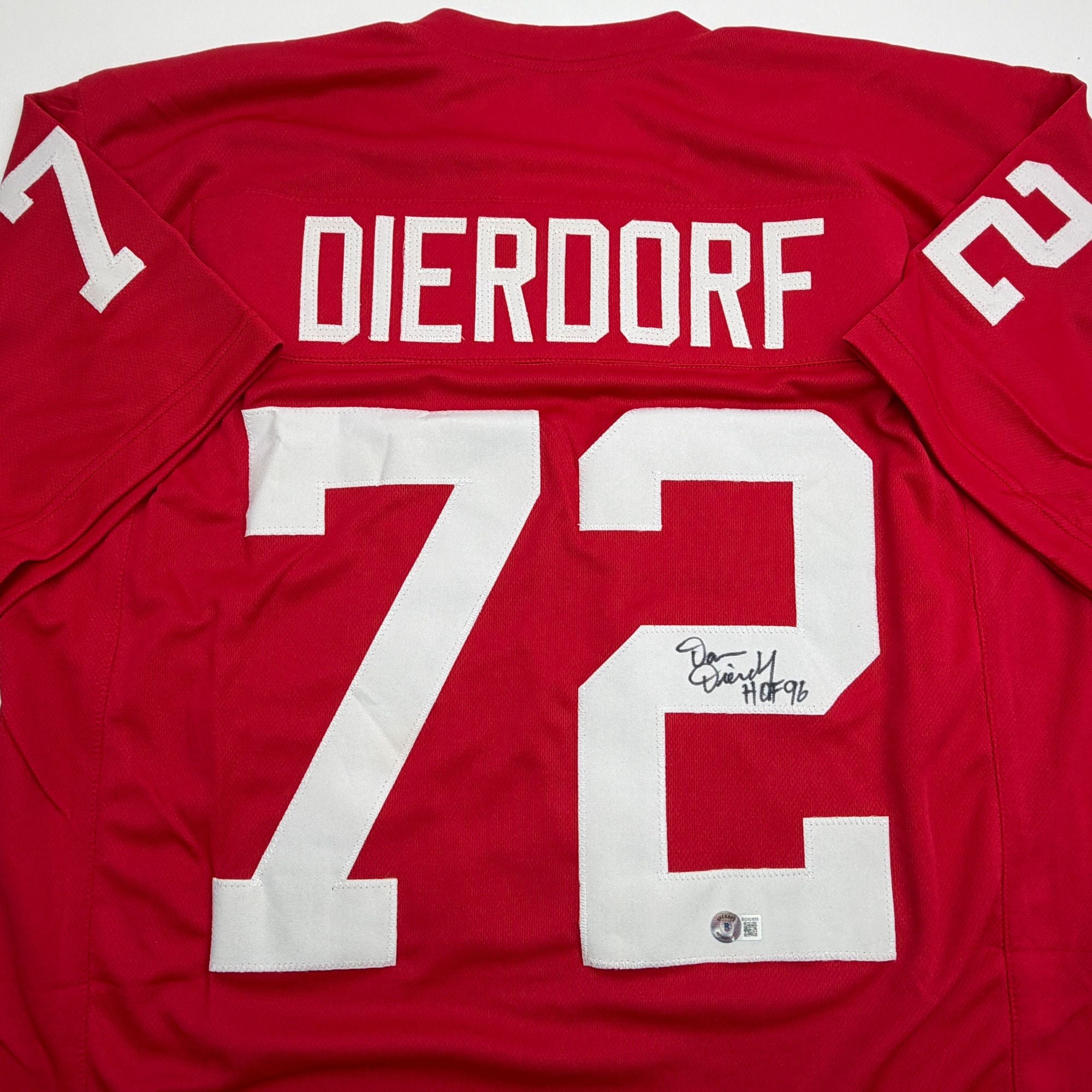 Autographed/Signed Dan Dierdorf Arizona Red Football Jersey Beckett BAS COA