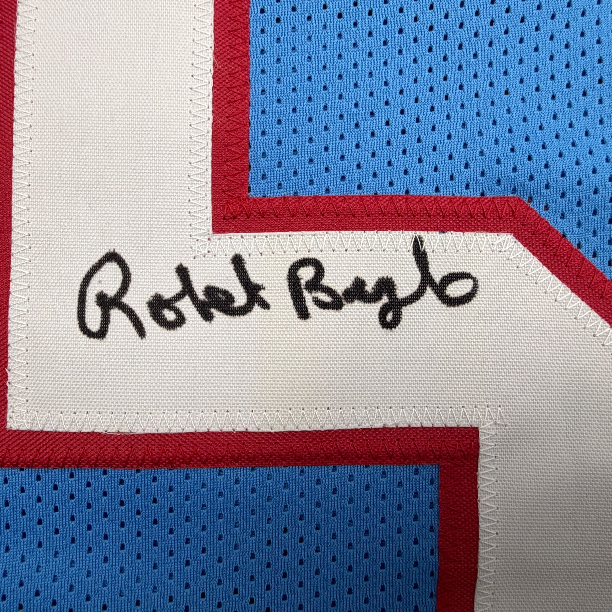 Autographed/Signed Robert Brazile Houston Blue Football Jersey JSA COA