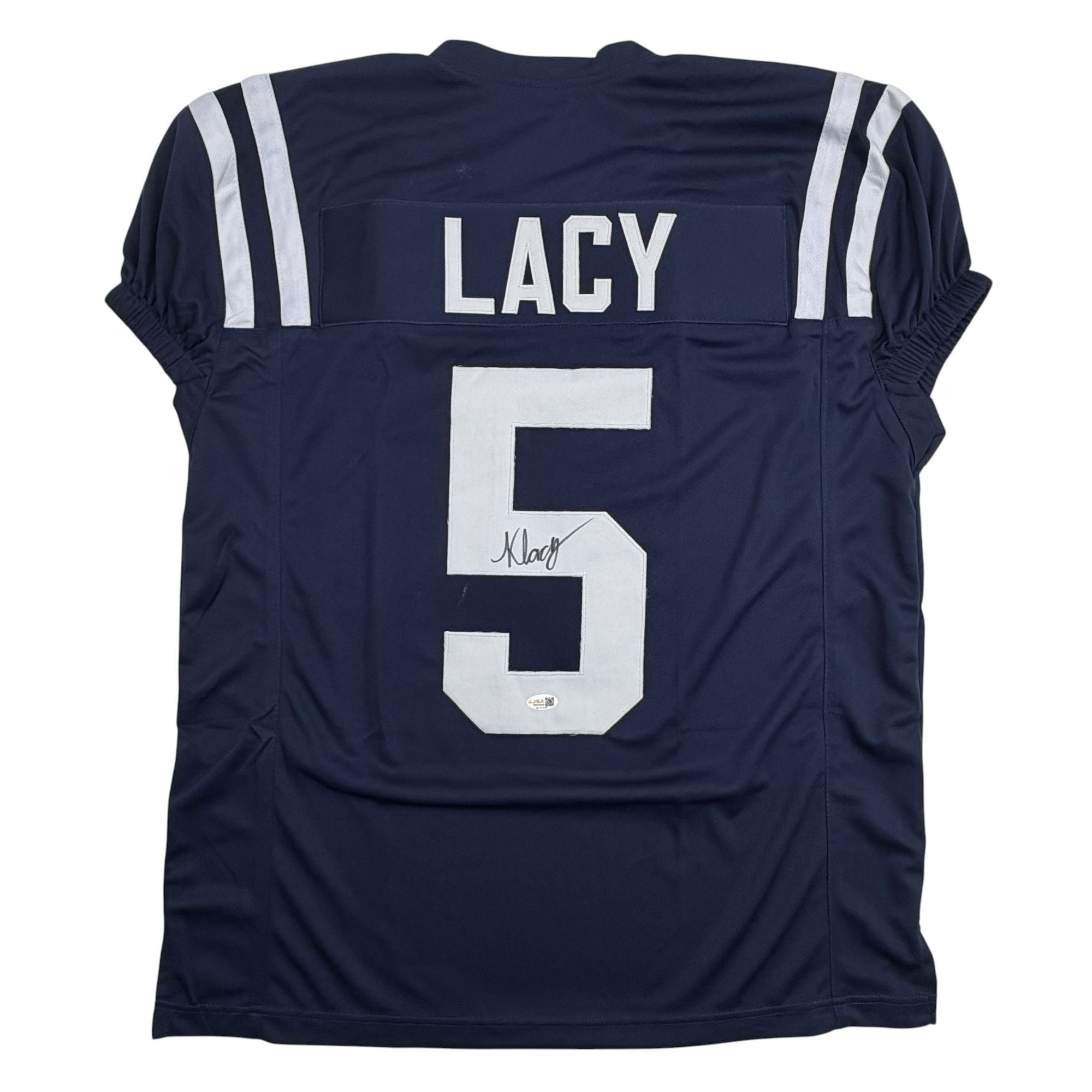 Autographed/Signed Kewan Lacy Ole Miss Blue College Football Jersey JSA COA