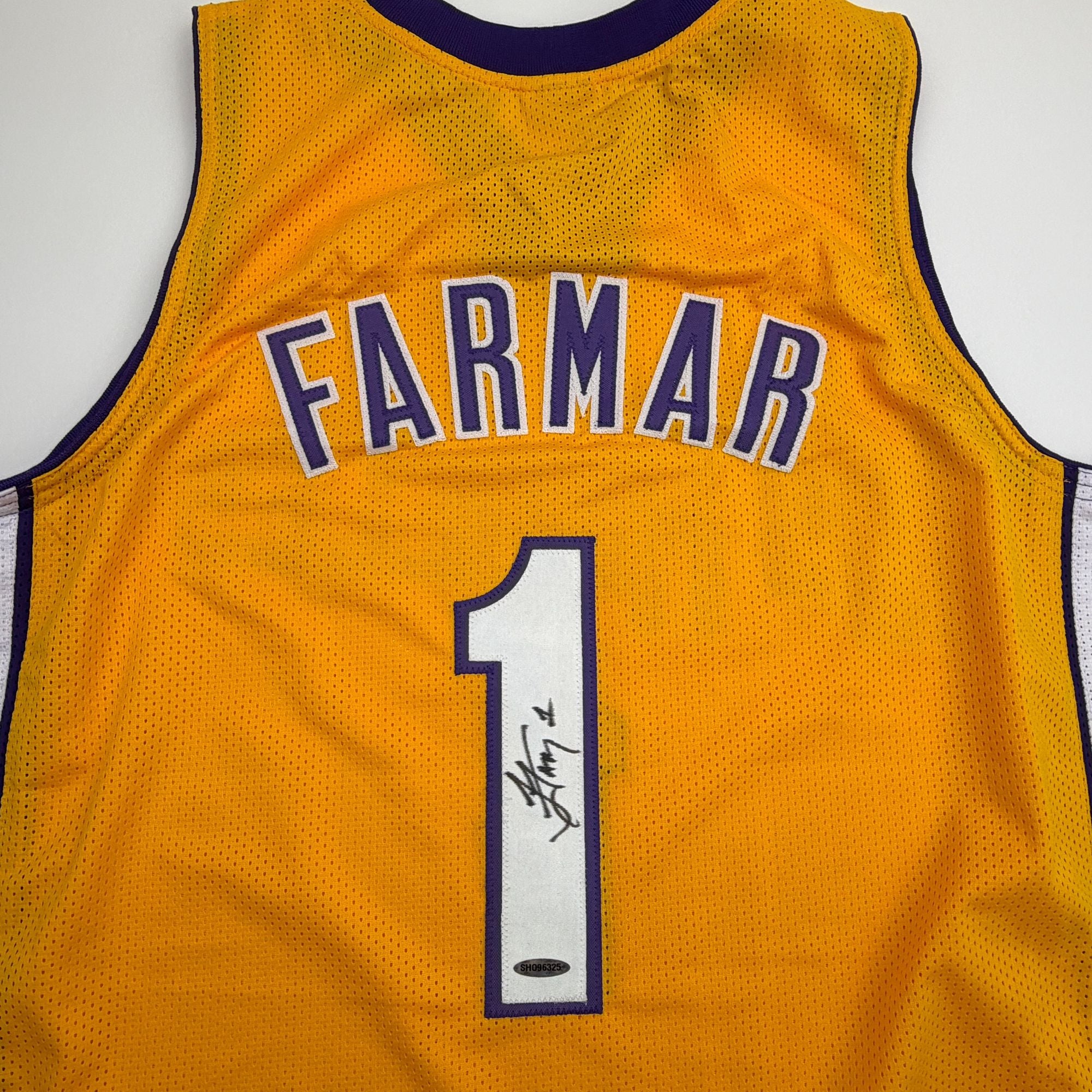 Autographed/Signed Jordan Farmar Los Angeles Yellow Basketball Jersey Upper Deck UDA COA
