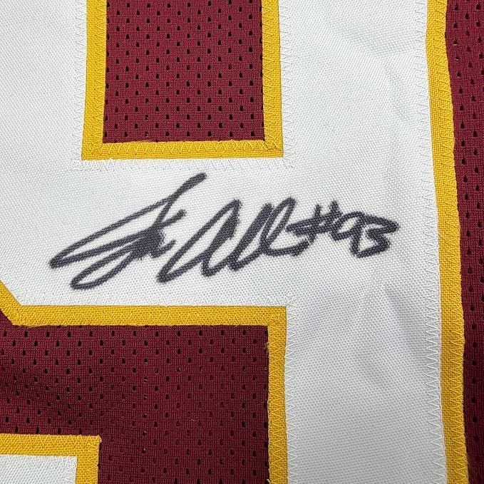 Framed Autographed/Signed Jonathan Allen 35x39 Washington Maroon Football Jersey JSA COA