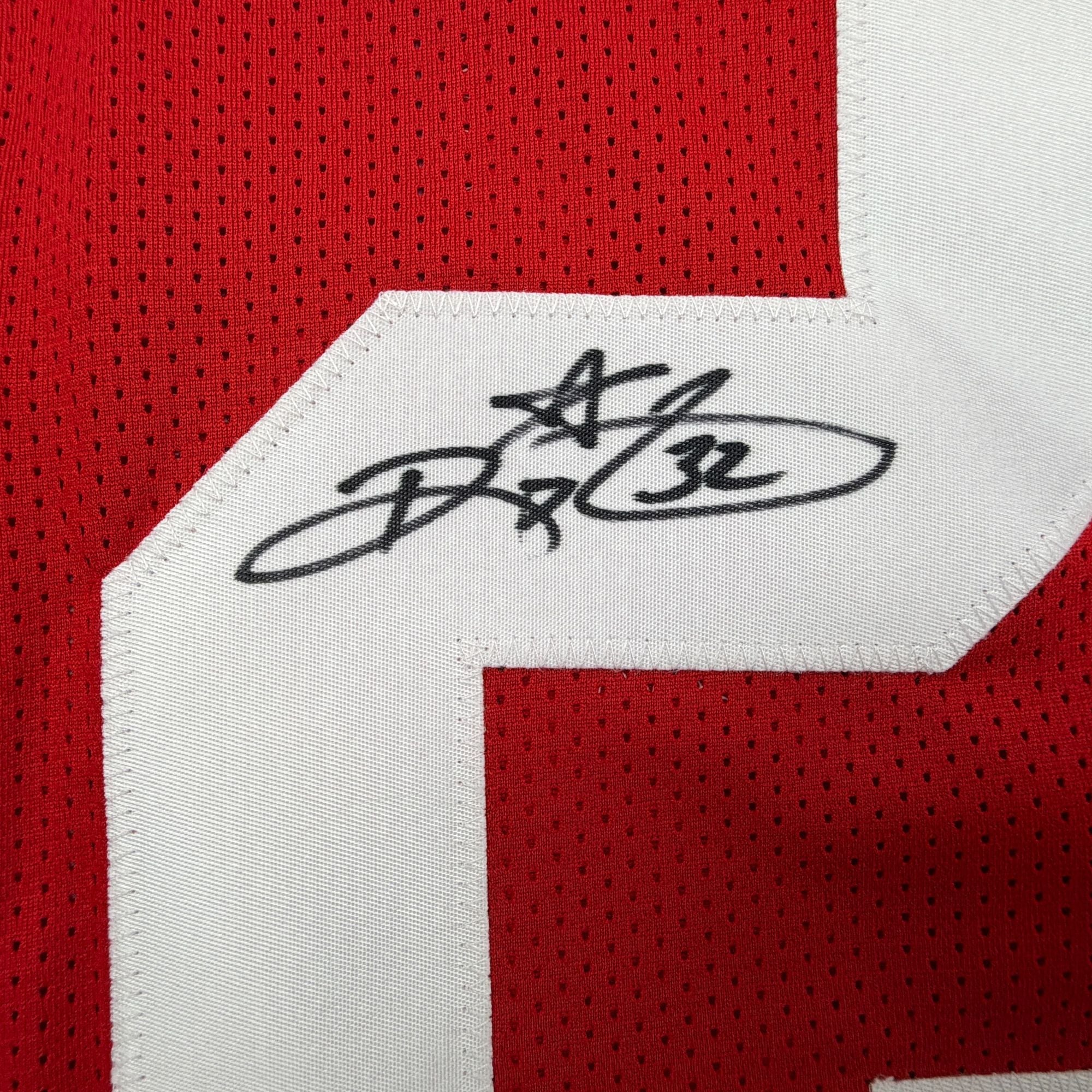 Autographed/Signed Ricky Watters San Francisco Red Football Jersey JSA COA