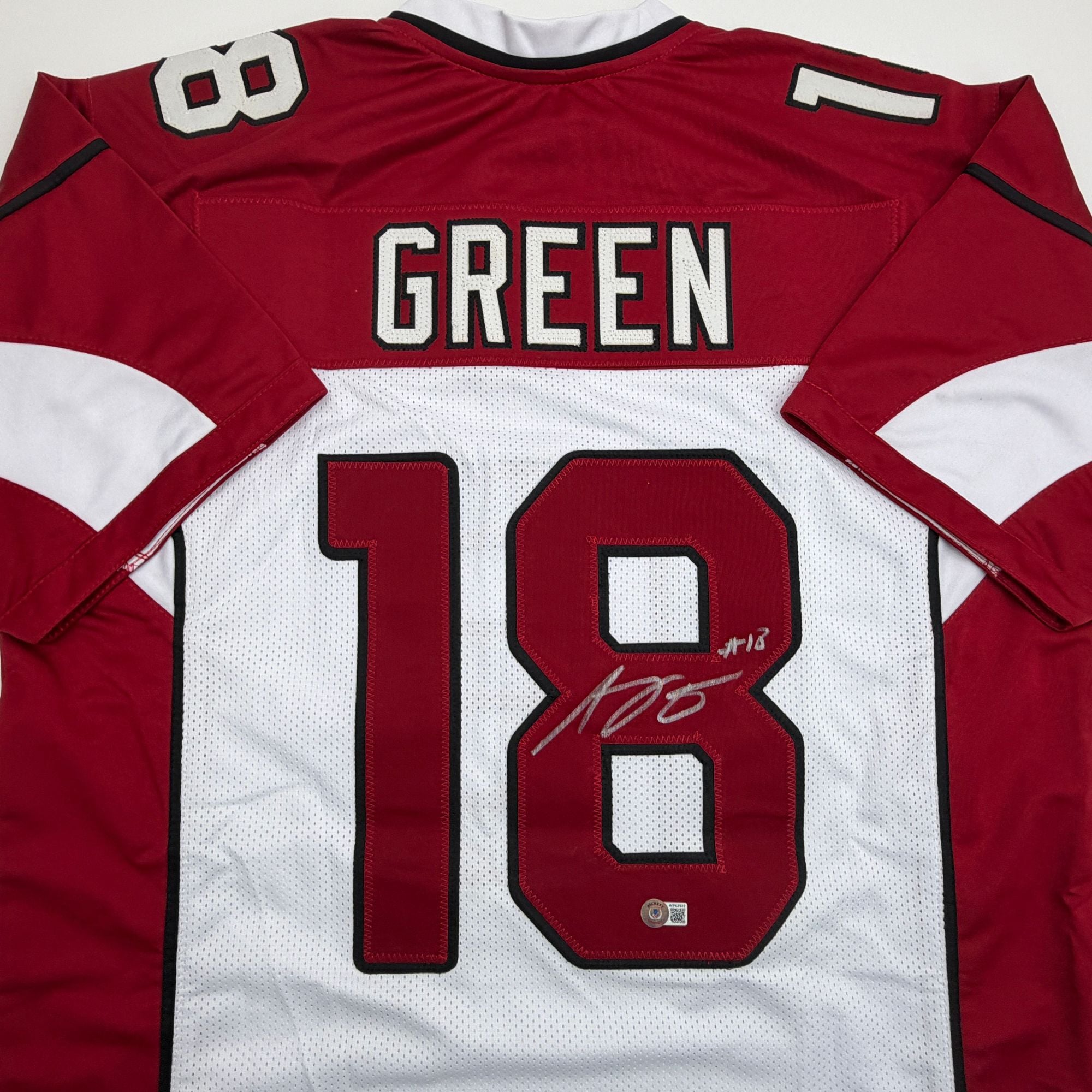 Autographed/Signed AJ Green Arizona White Football Jersey Beckett BAS COA