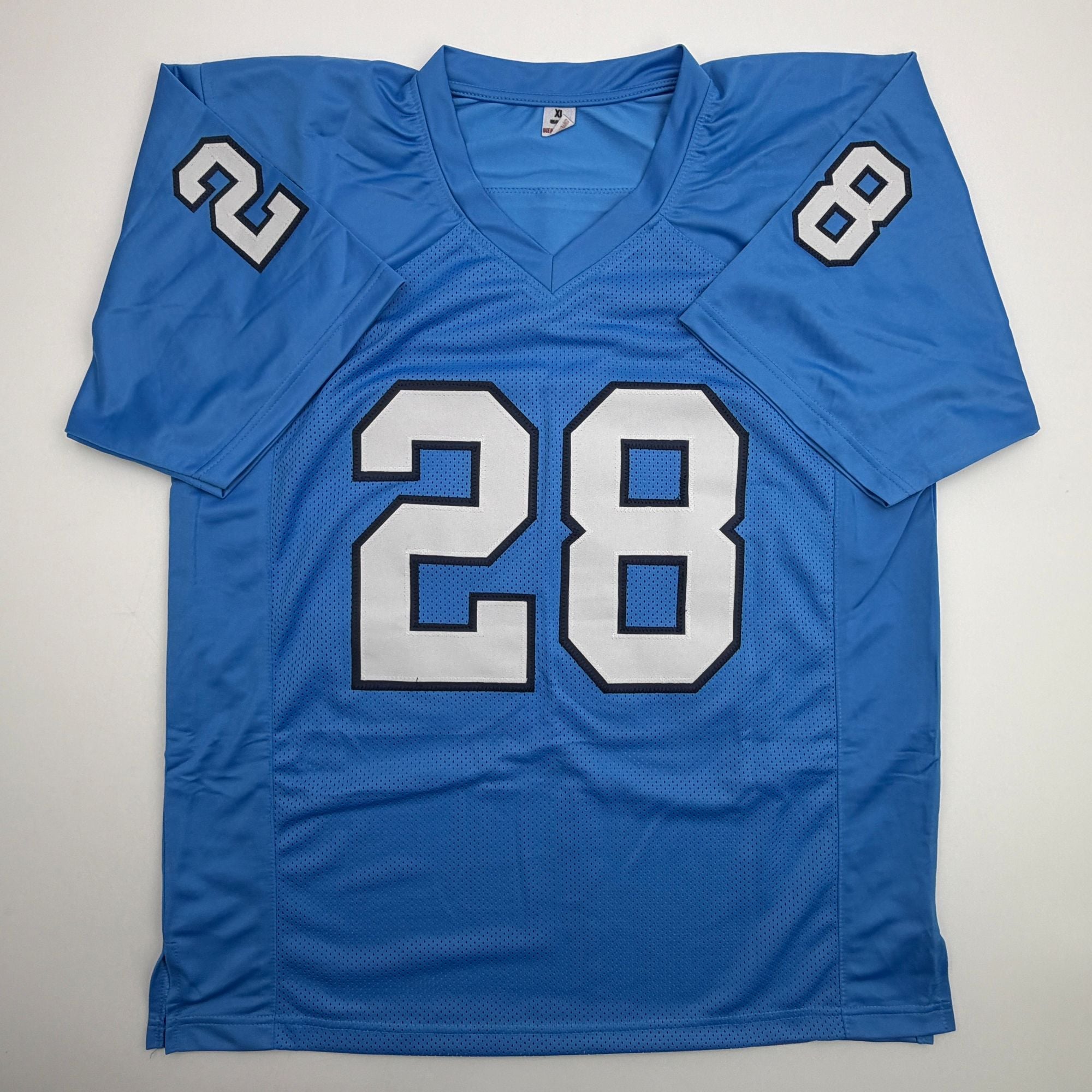 Autographed/Signed Omarion Hampton UNC North Carolina Light Blue College Football Jersey Beckett BAS COA